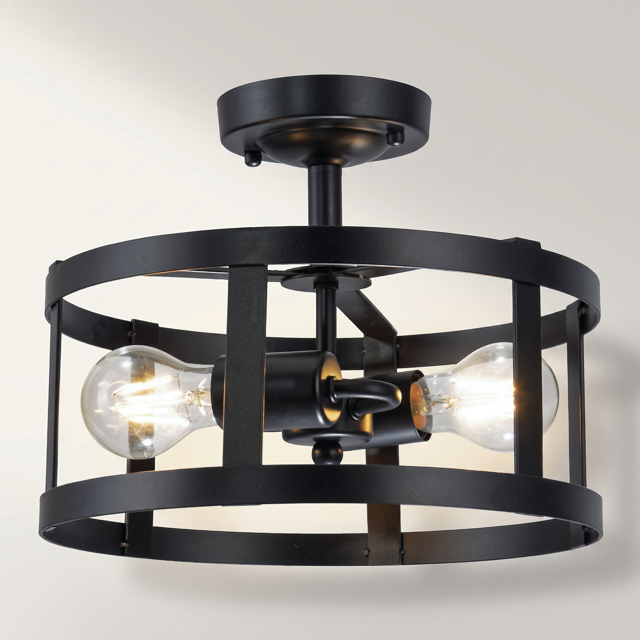 Preston 2-Light Ceiling Fixture — Black
