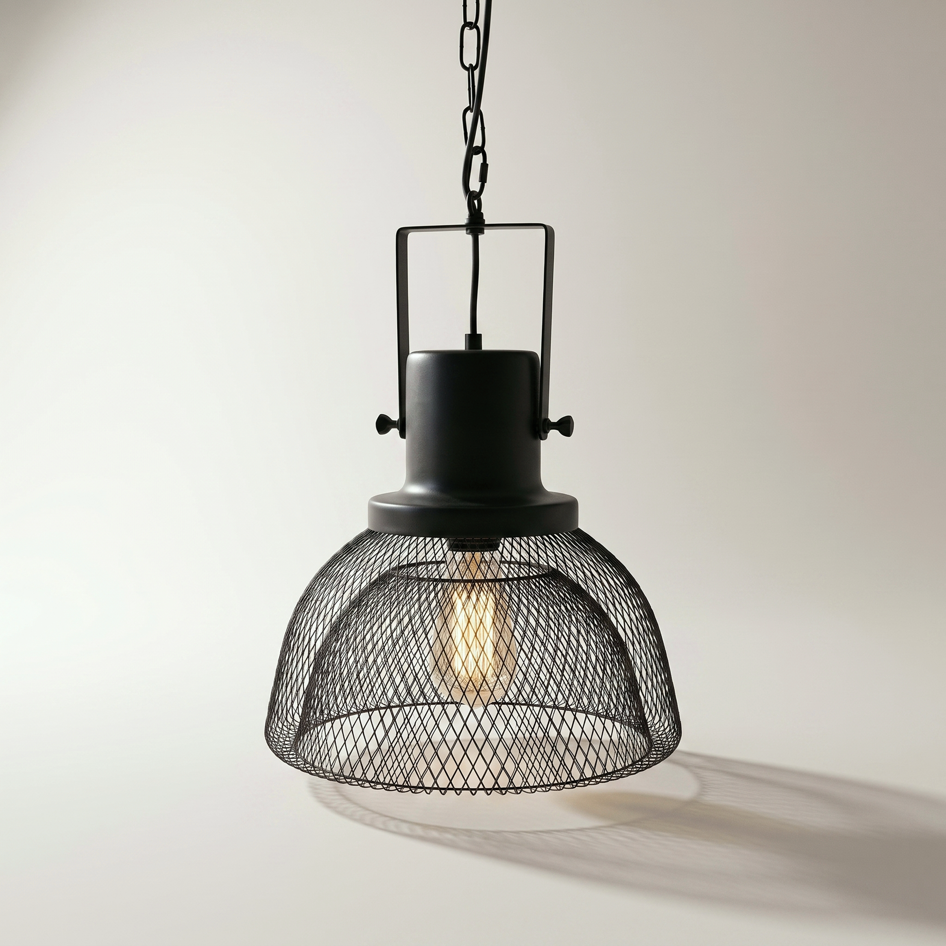 "Bolero" Pendant Fixture — Matte Black Steel (Small)