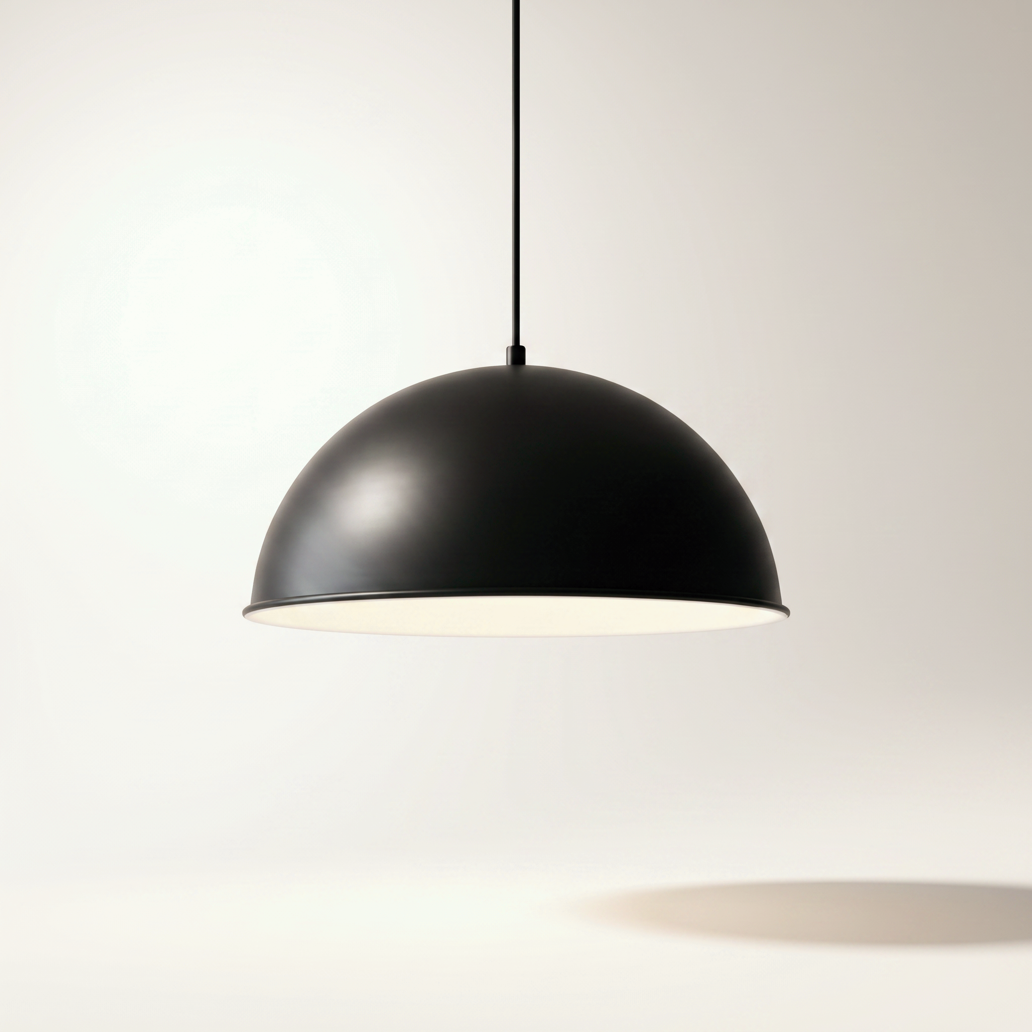 "Trebecca" 15" Pendant — Matte Black Outside, White Inside