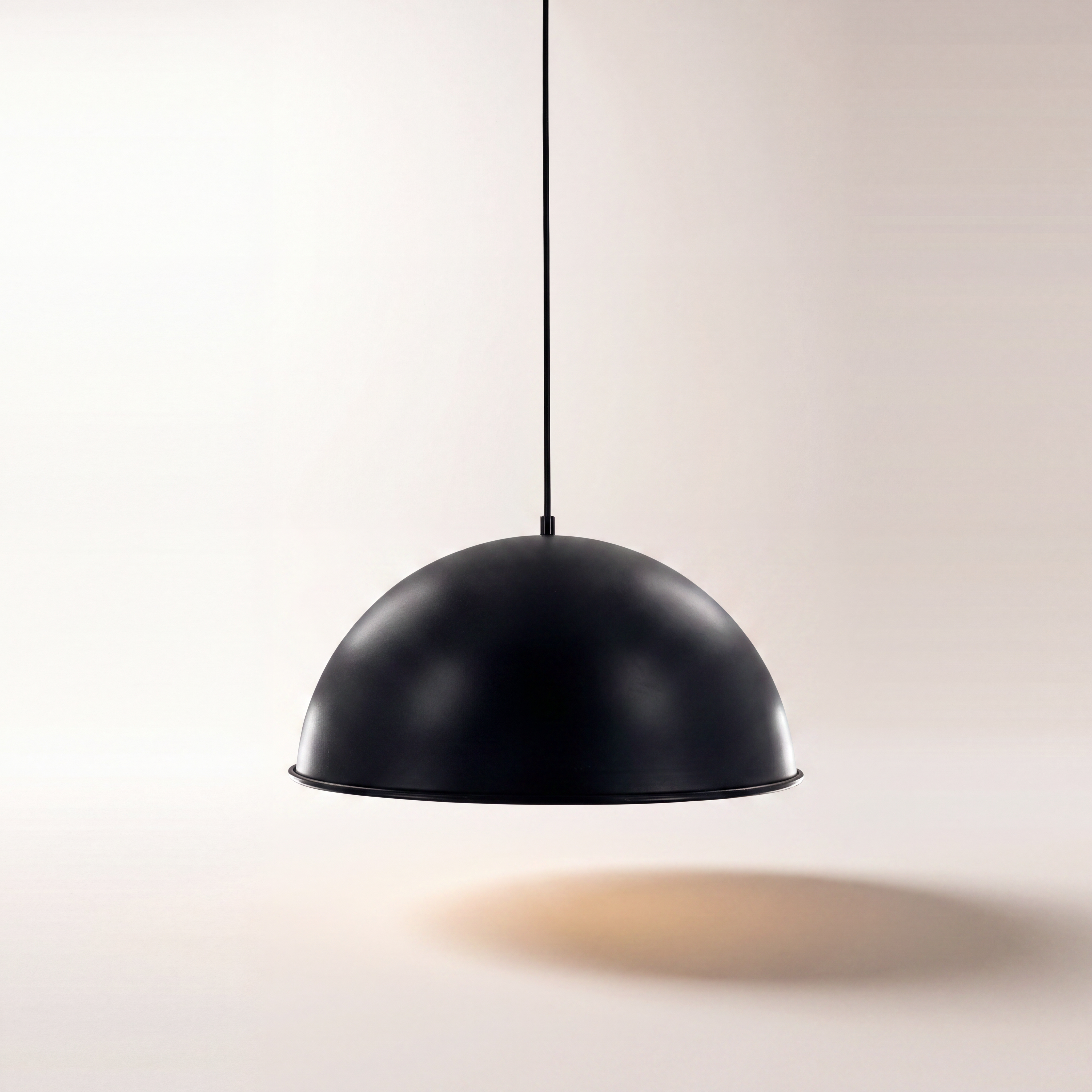 "Trebecca" 15" Pendant — Matte Black Outside, White Inside