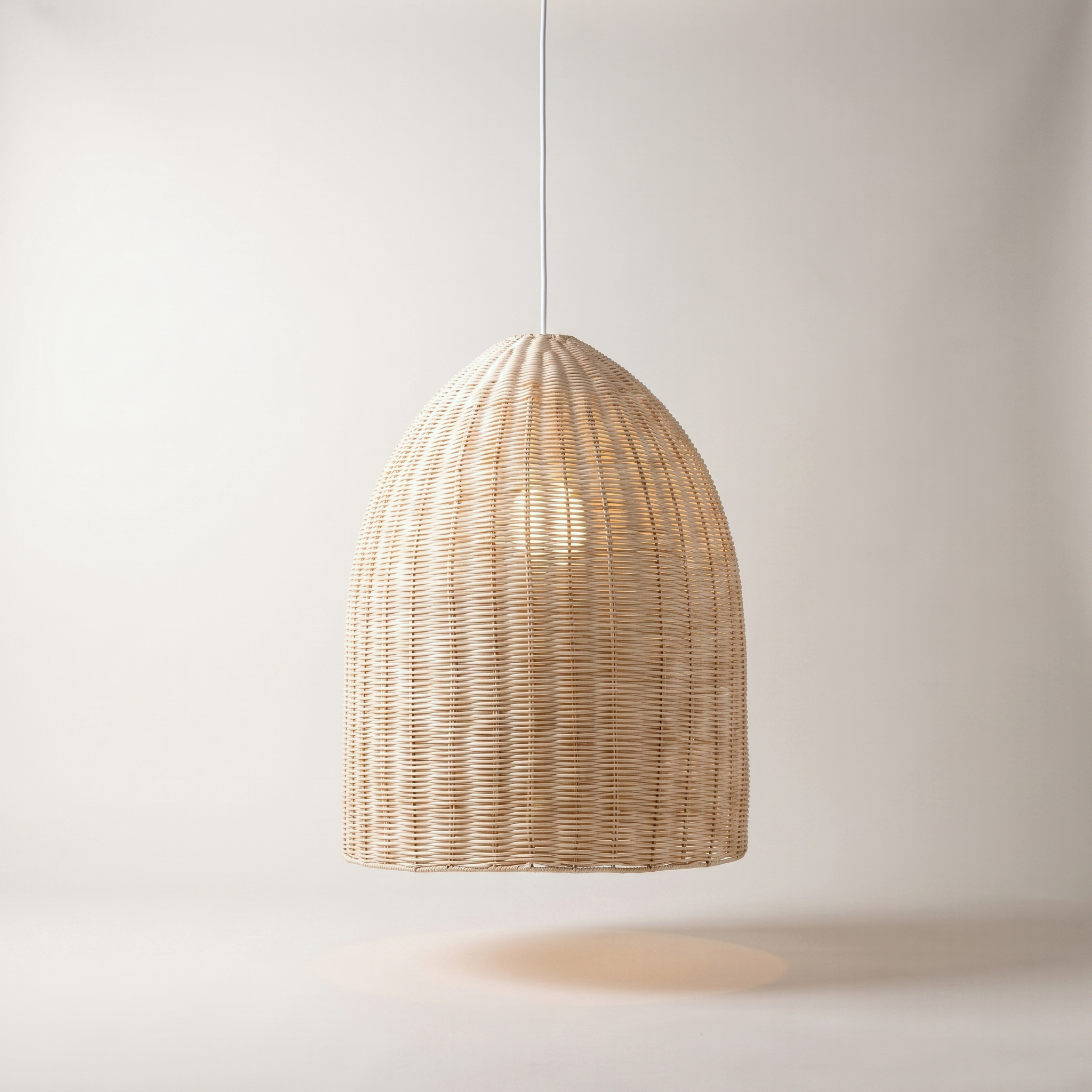"Waterloo" Rattan Pendant Fixture — Natural, 46 x 59.5 cm