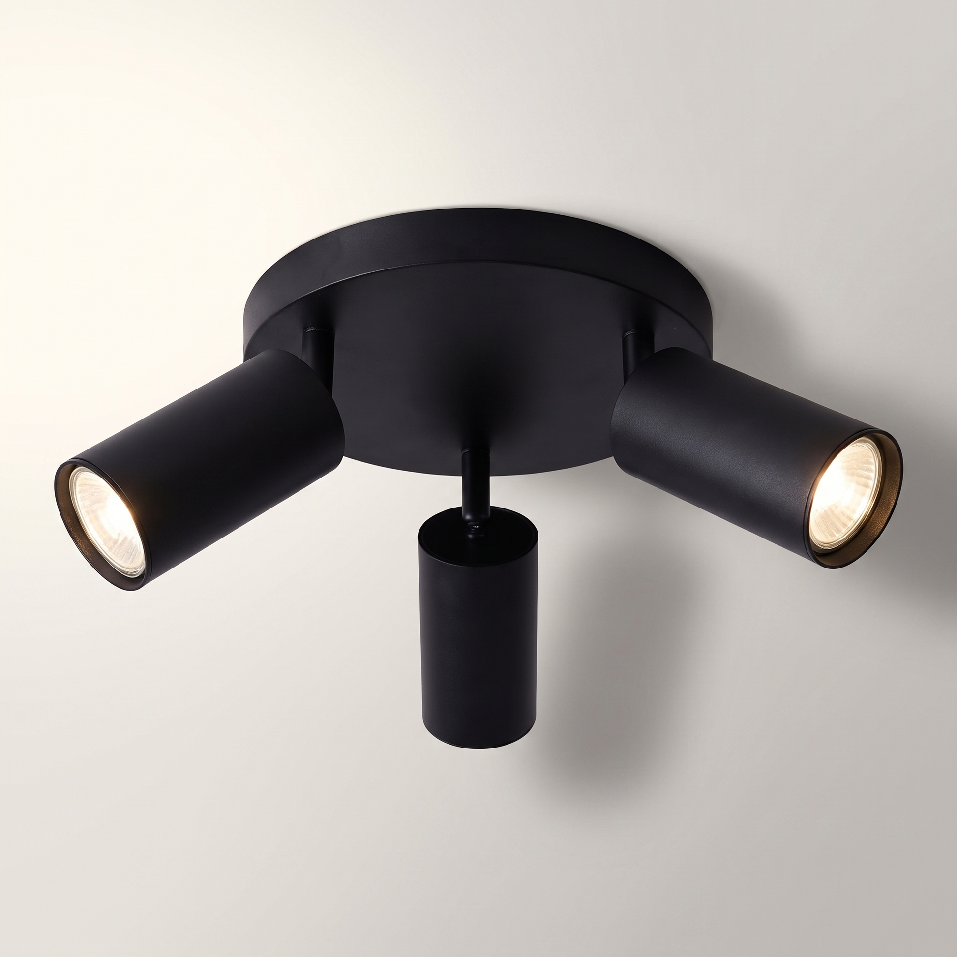 "Flemings" 3-Head Swivel Track Canopy — Black, GU10