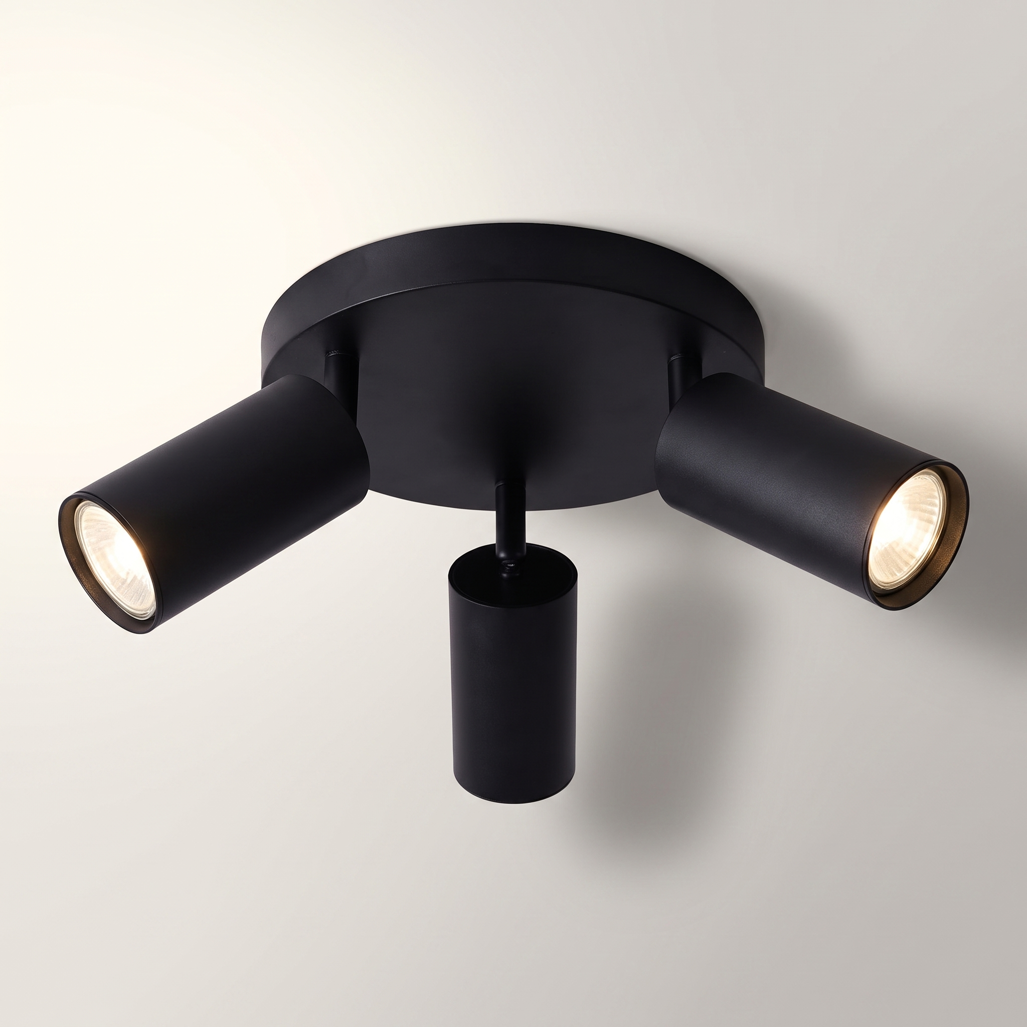 "Flemings" 3-Head Swivel Track Canopy — Black, GU10
