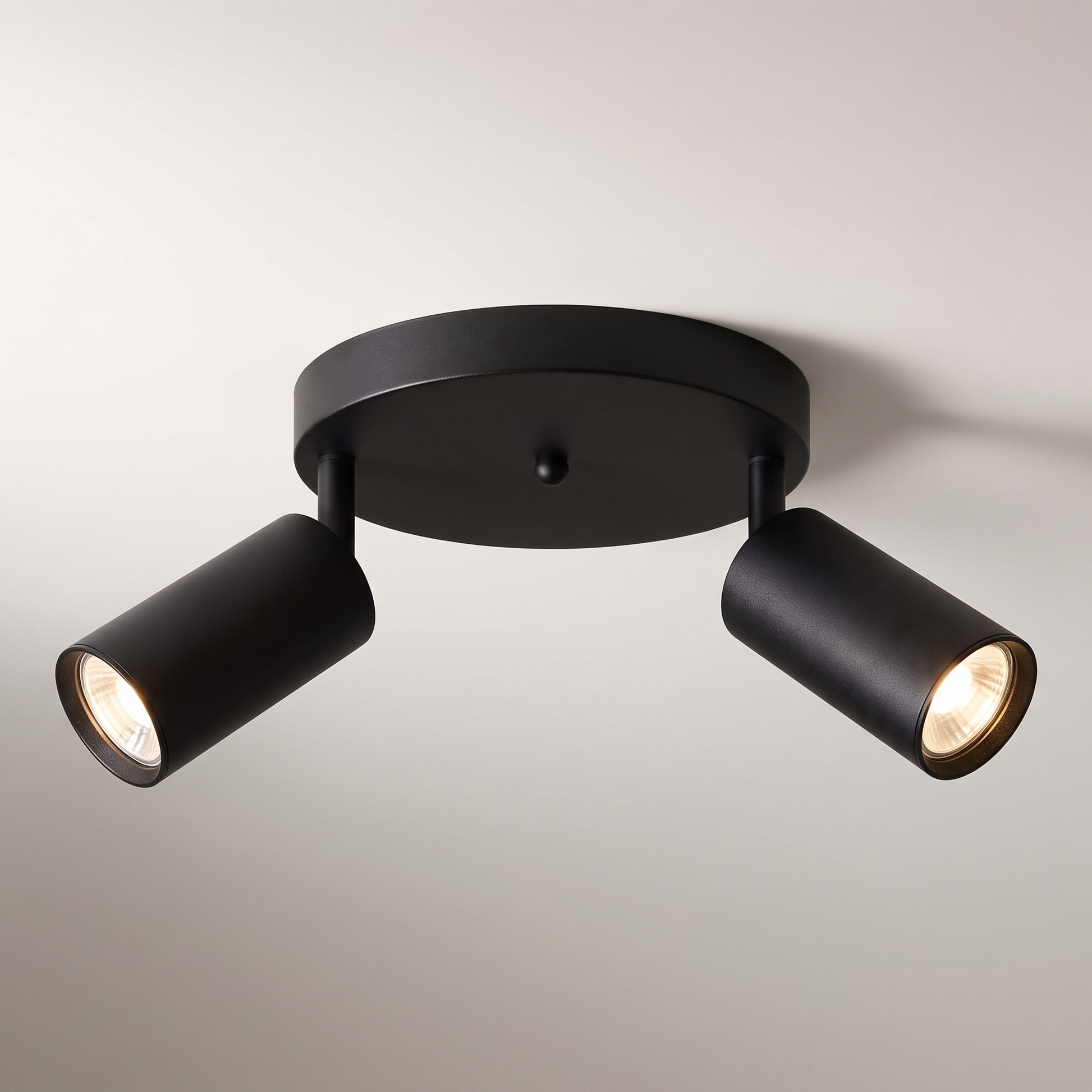 "Flemings" 2-Head Swivel Track Canopy — Black, GU10