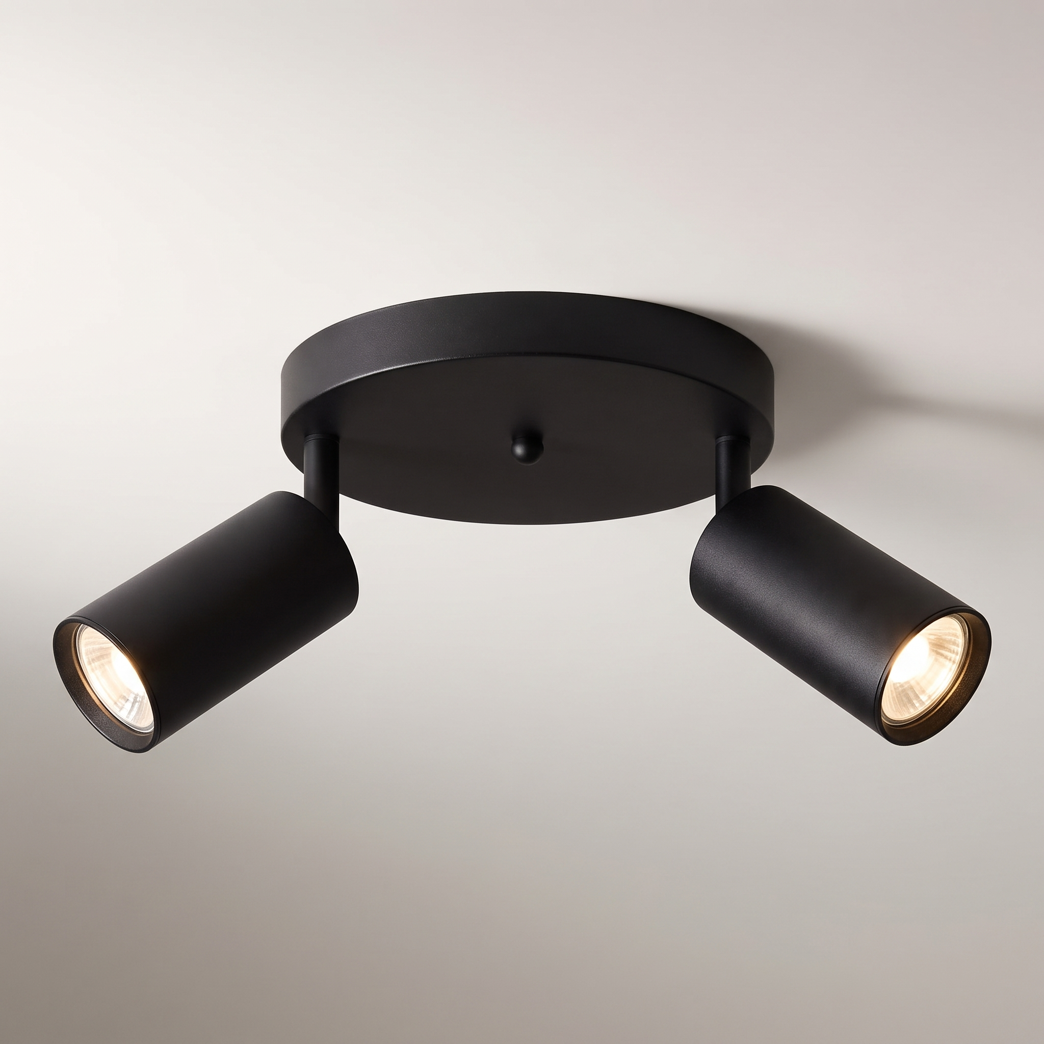 "Flemings" 2-Head Swivel Track Canopy — Black, GU10