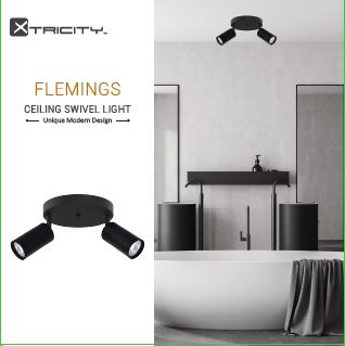 Canopy Track swivel 2 heads black ''Flemings''