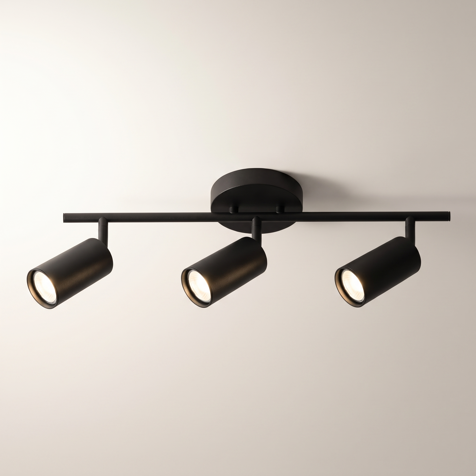 Flemings 3-Head Track Light, Black