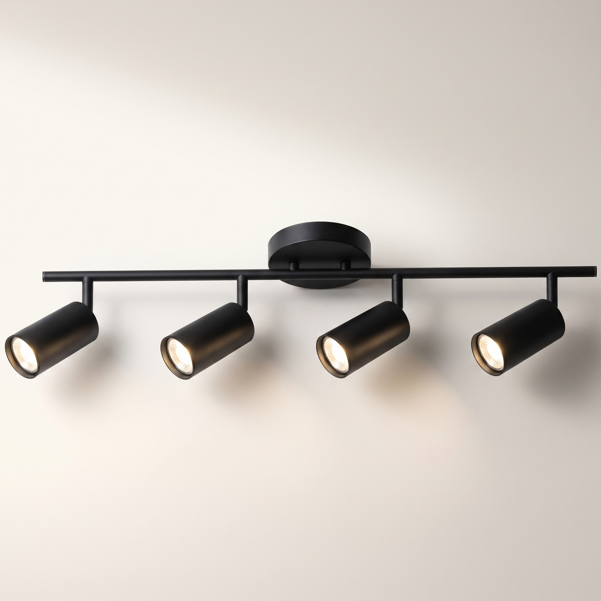 Flemings 4-Head Track Light, Black