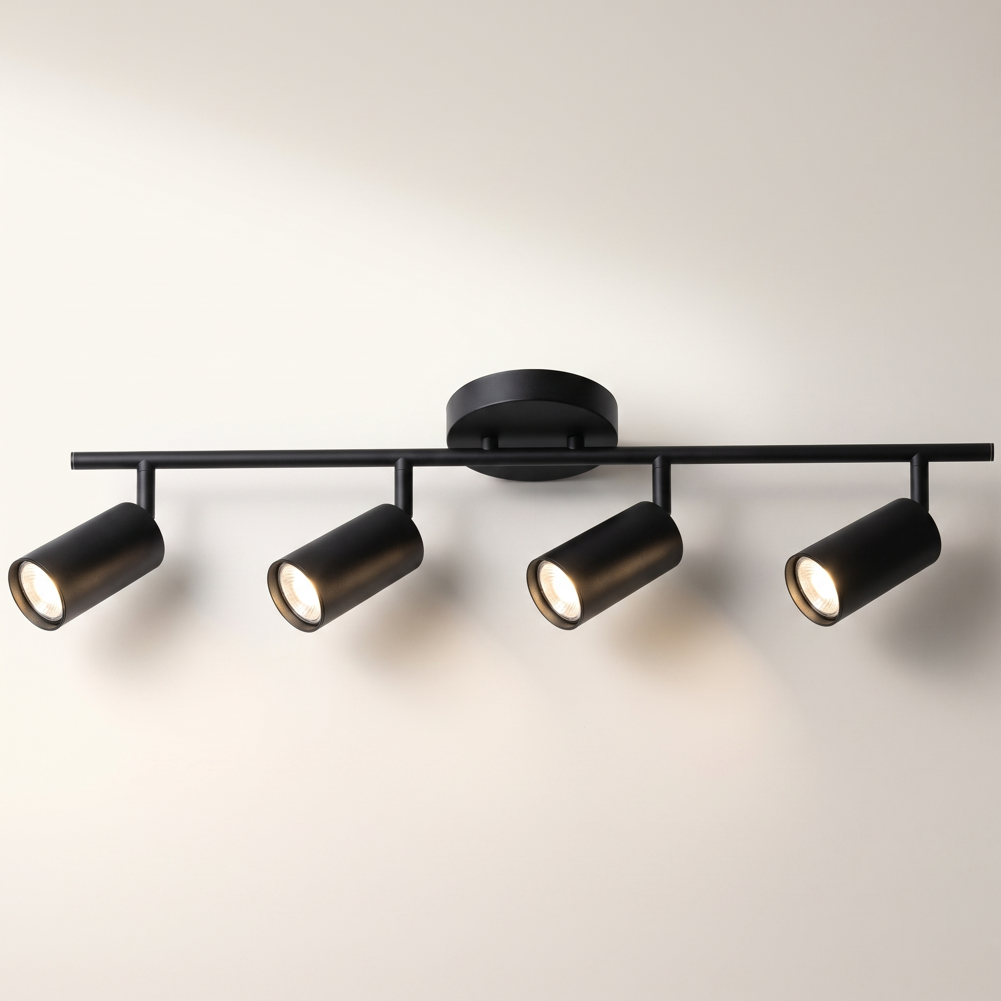 Flemings 4-Head Track Light, Black