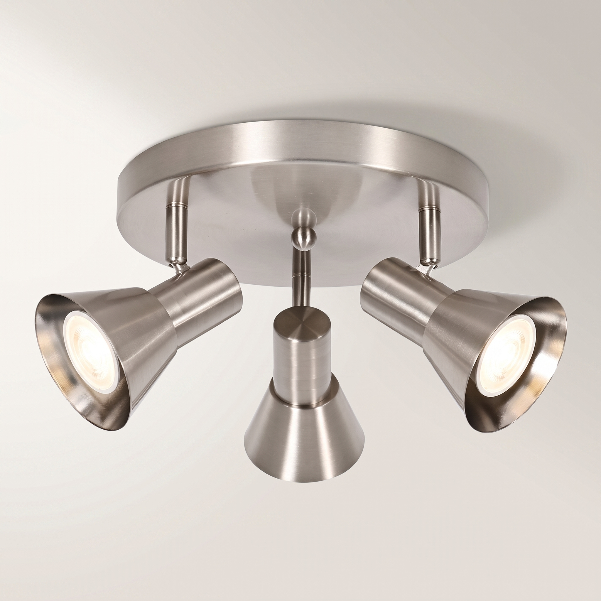Rosalie 3-Head Ceiling Swivel Light, Brushed Nickel