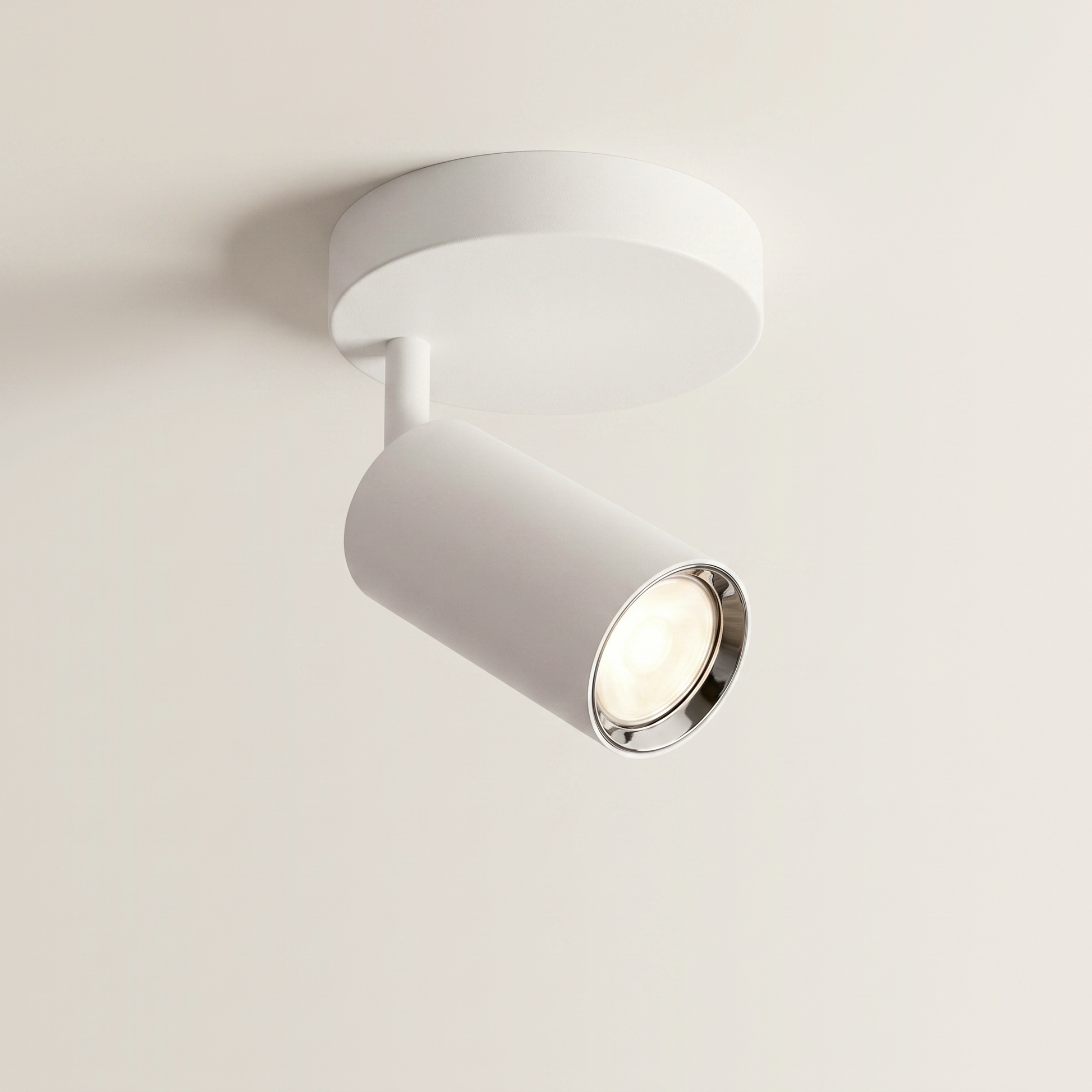 Flemings 1-Head Ceiling Swivel Light, White