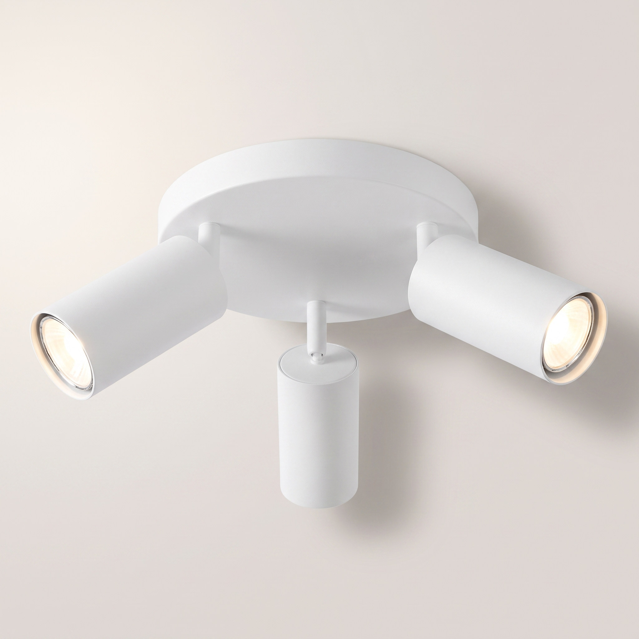 Flemings 3-Head Ceiling Swivel Light, White