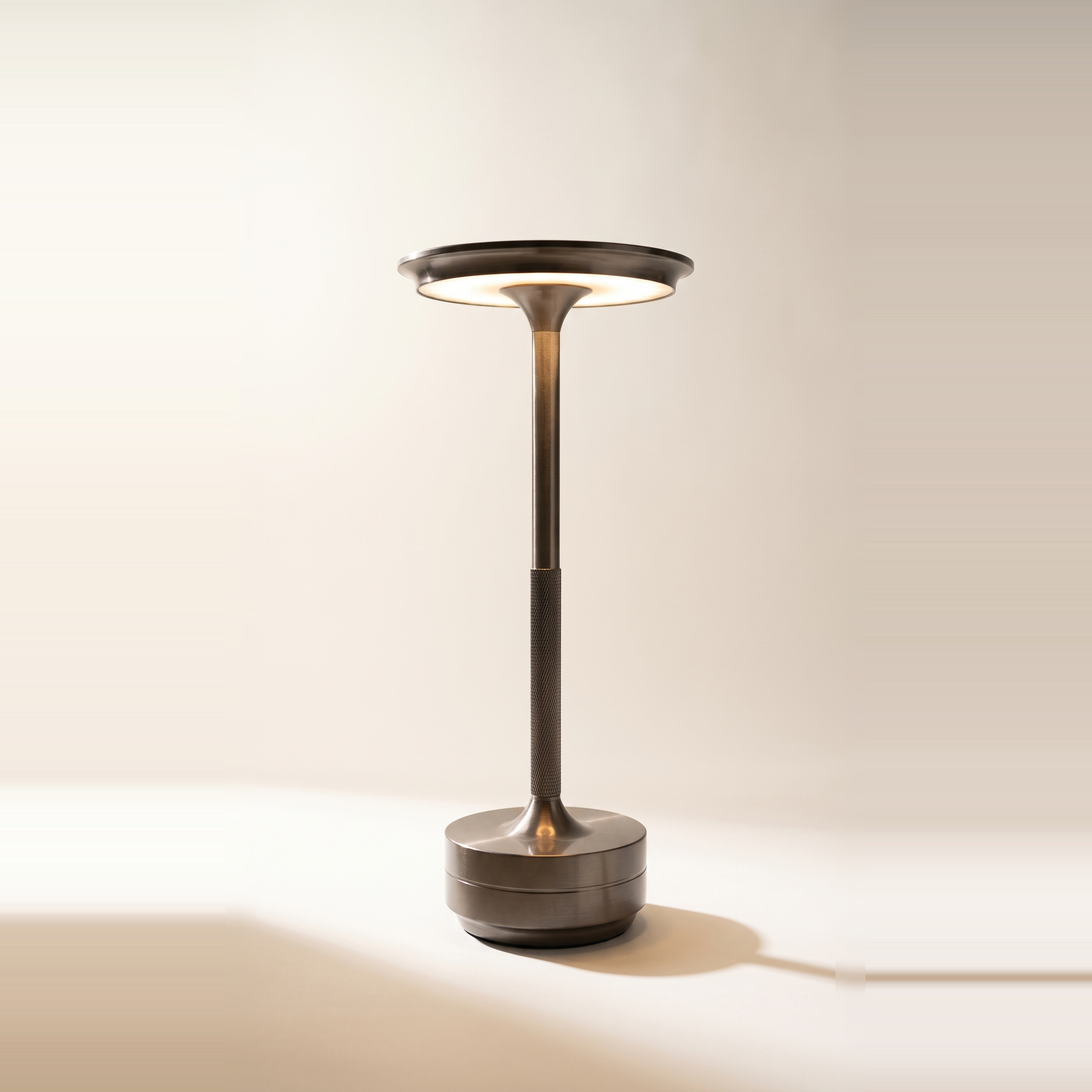 Spirit Portable LED USB Rechargeable Touch Table Lamp — Gunmetal Grey
