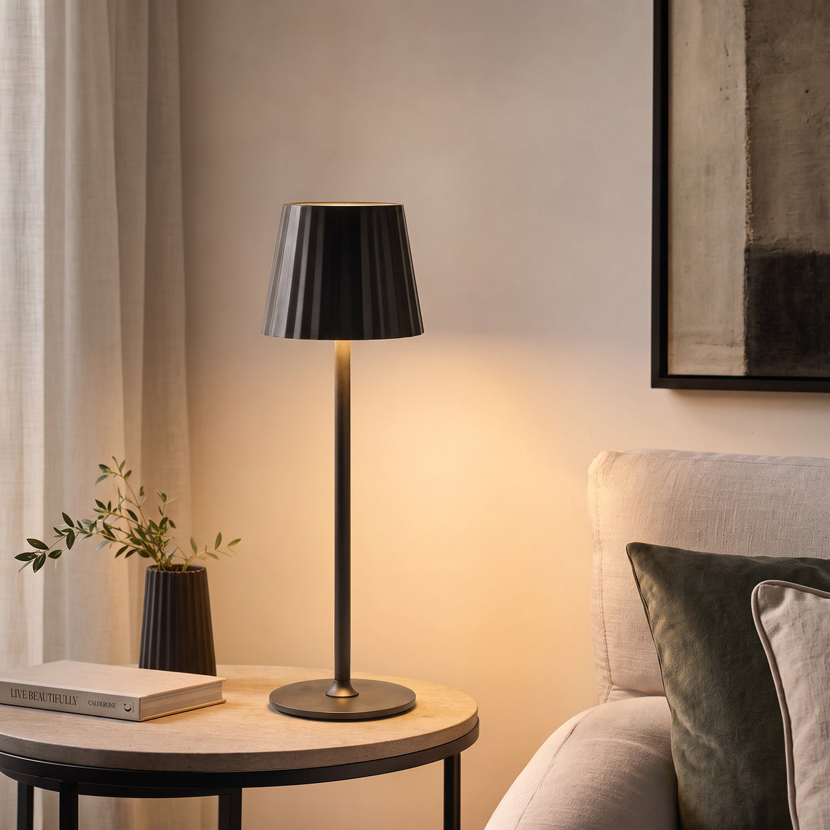 MIGUEL Portable LED Touch Table Lamp — Black