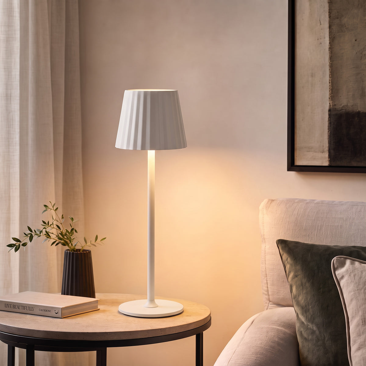 MIGUEL Portable LED Touch Table Lamp — White