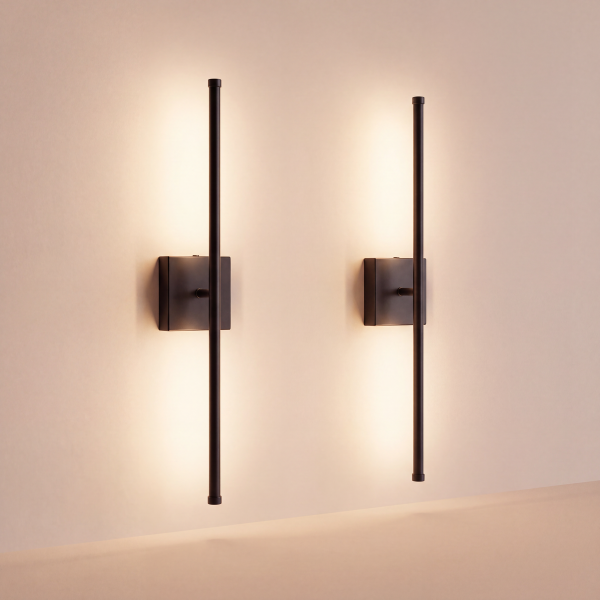 Applique murale LED rechargeable "Nova" 3W, 210 Lumens, 3000K, 4000K, 6000K, Intensité variable — Noir, Paquet de 2