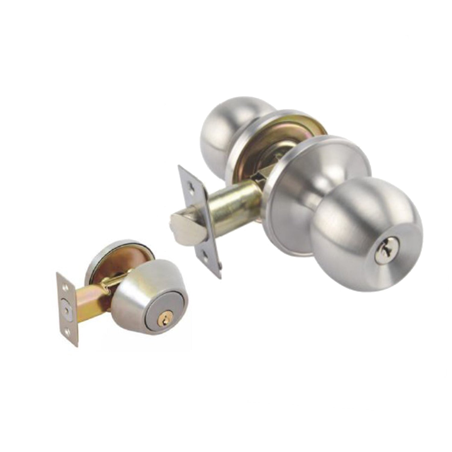 Combo Lockset and Deadbolt Round Door Knob
