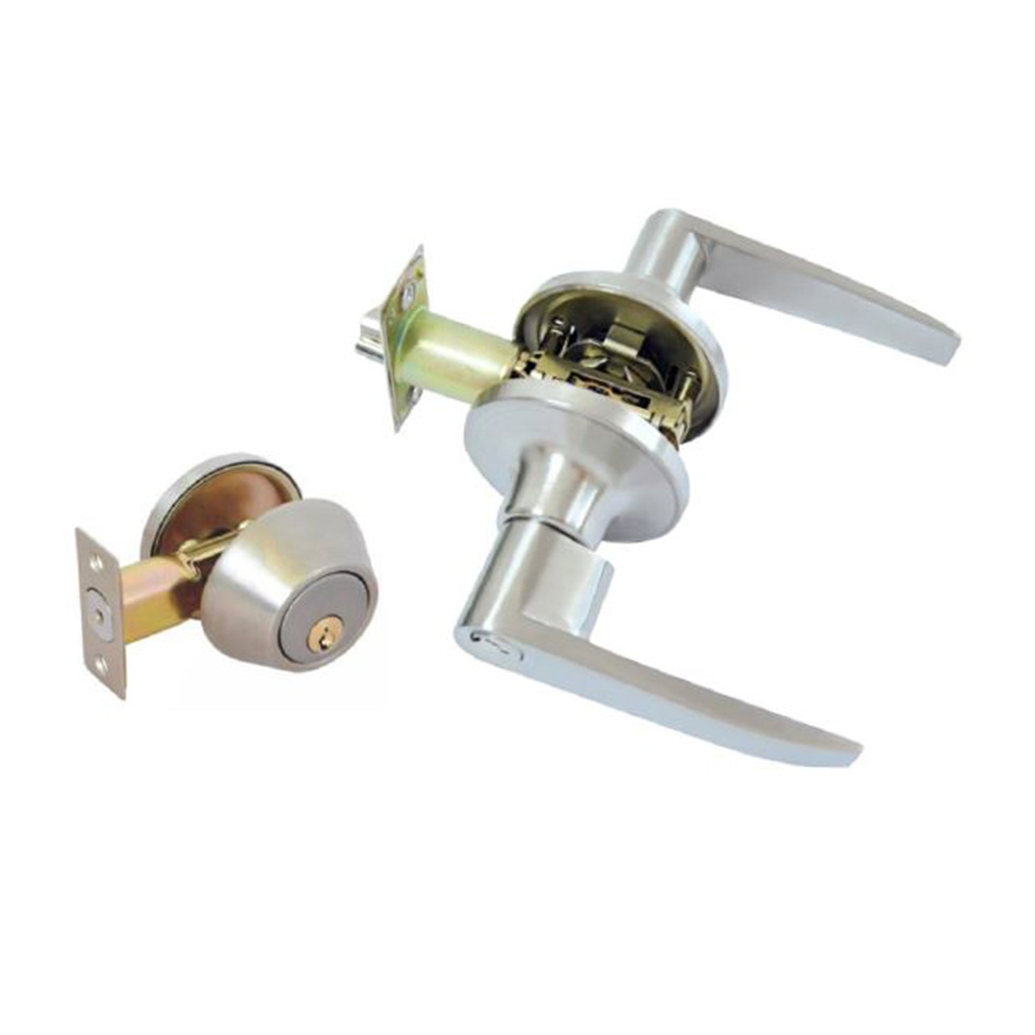 Combo Lockset and Deadbolt Lever Door Knob