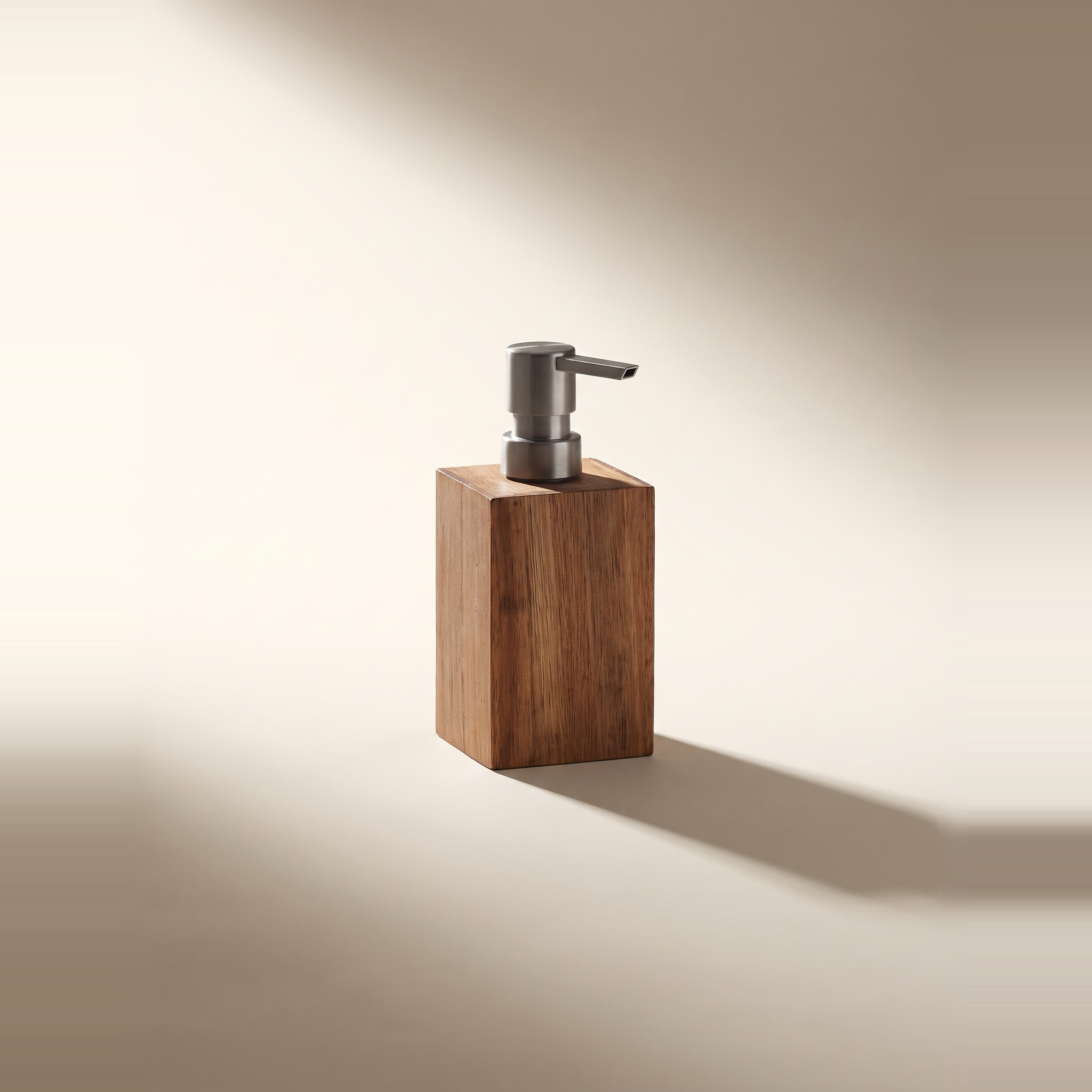 Distributeur carré en bois d'acacia foncé