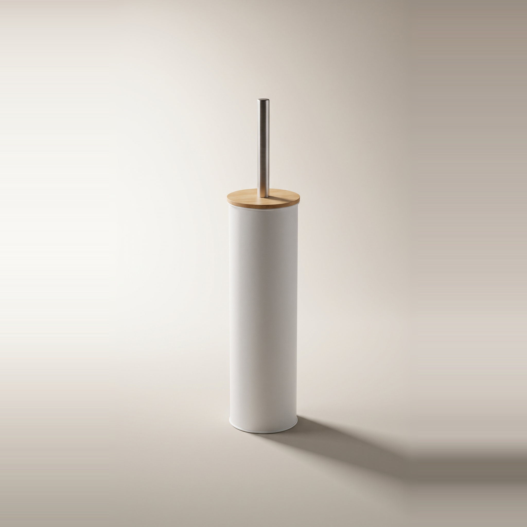 JS Maison Brosse et support de toilettes, revêtement poudré blanc