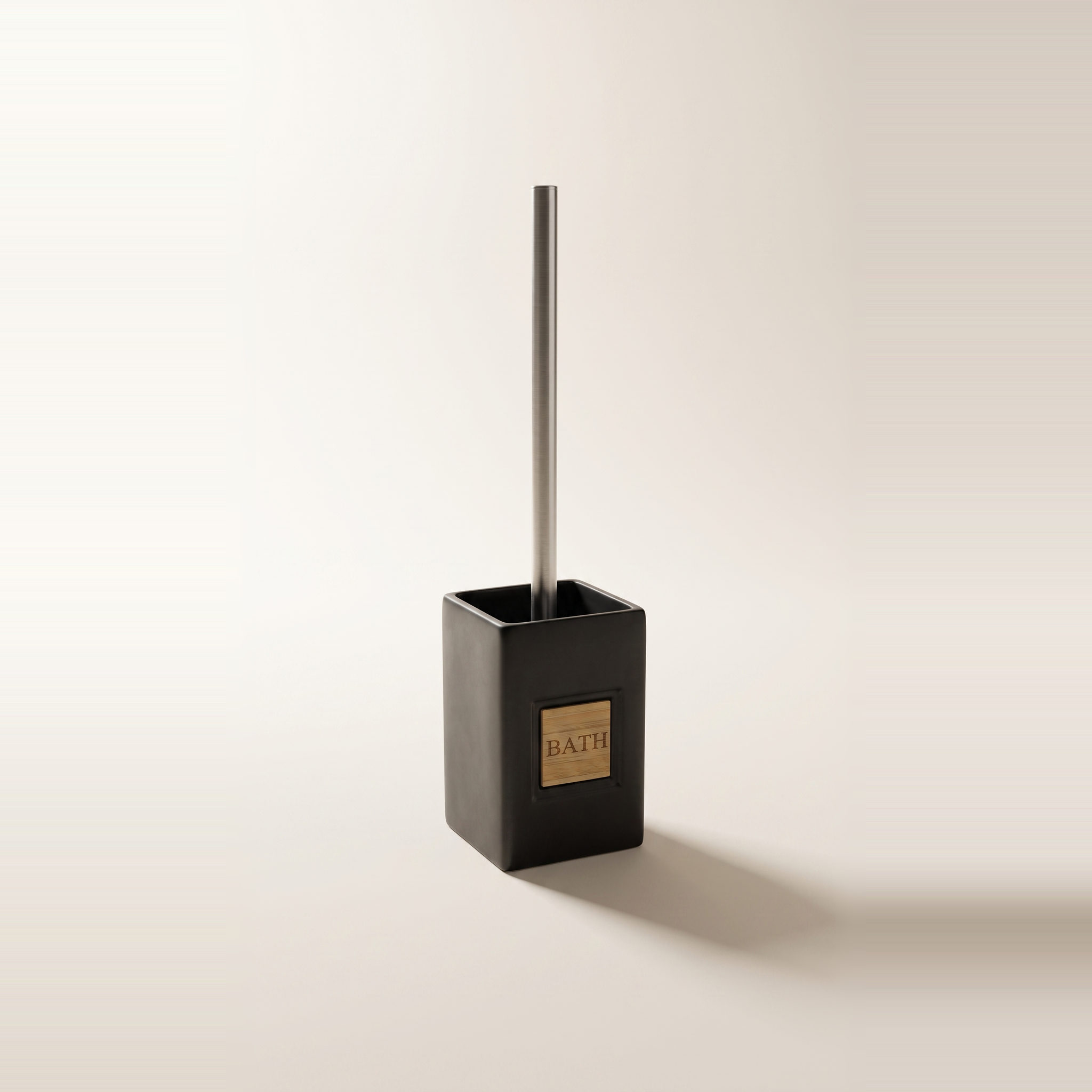 Brosse WC en dolomie noire JS Maison avec accent en bambou
