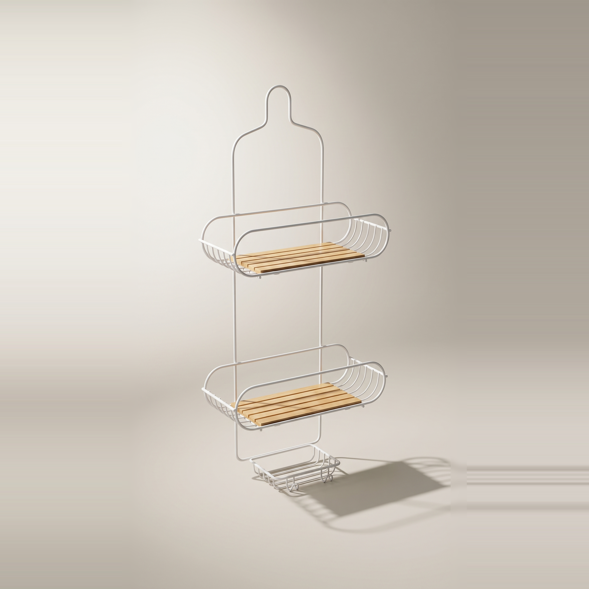 Étagère de douche à 2 niveaux JS Maison – Blanc