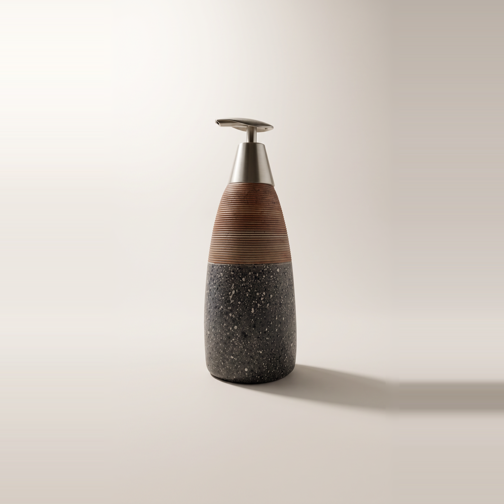 Distributeur de savon en céramique, gris