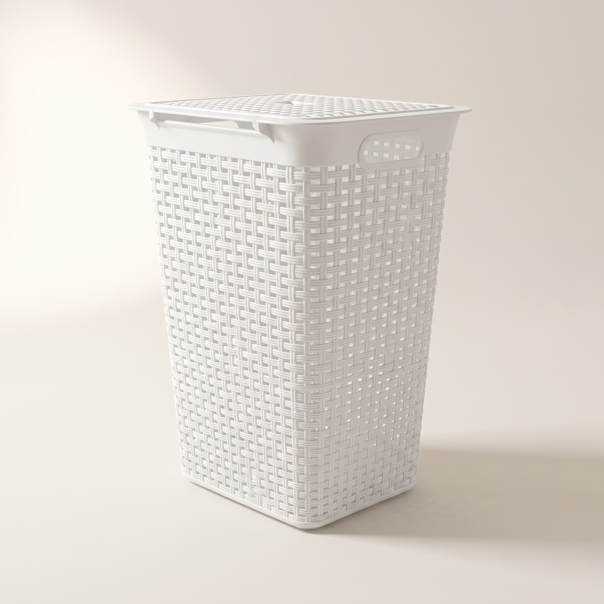 Panier à linge spacieux 60 L, blanc