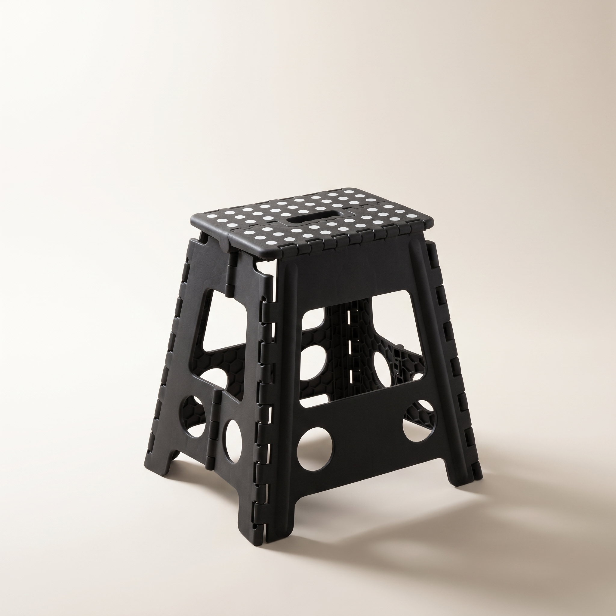 Tabouret pliant en plastique de 39,4 cm — Noir