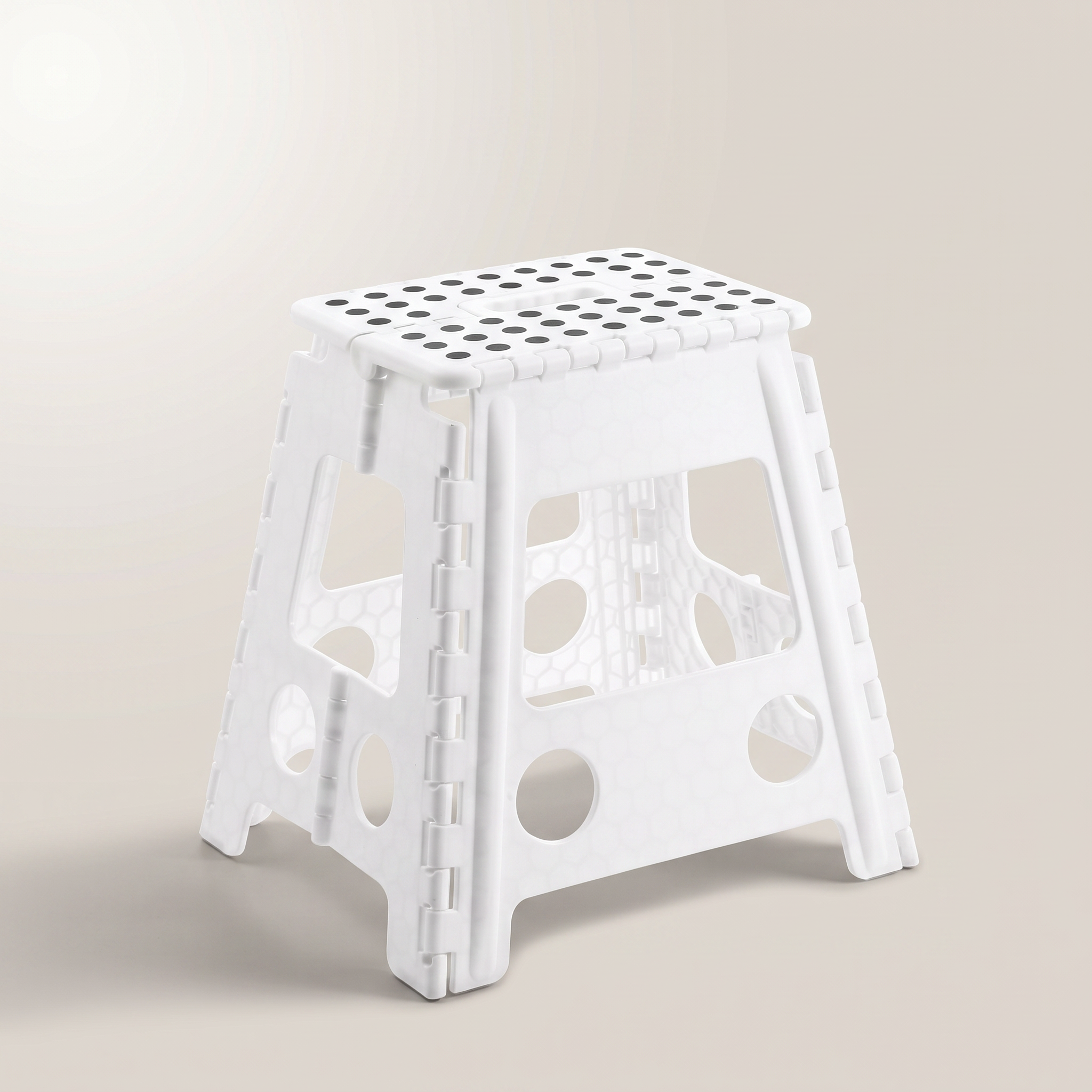 Tabouret pliant en plastique de 39,4 cm — Blanc