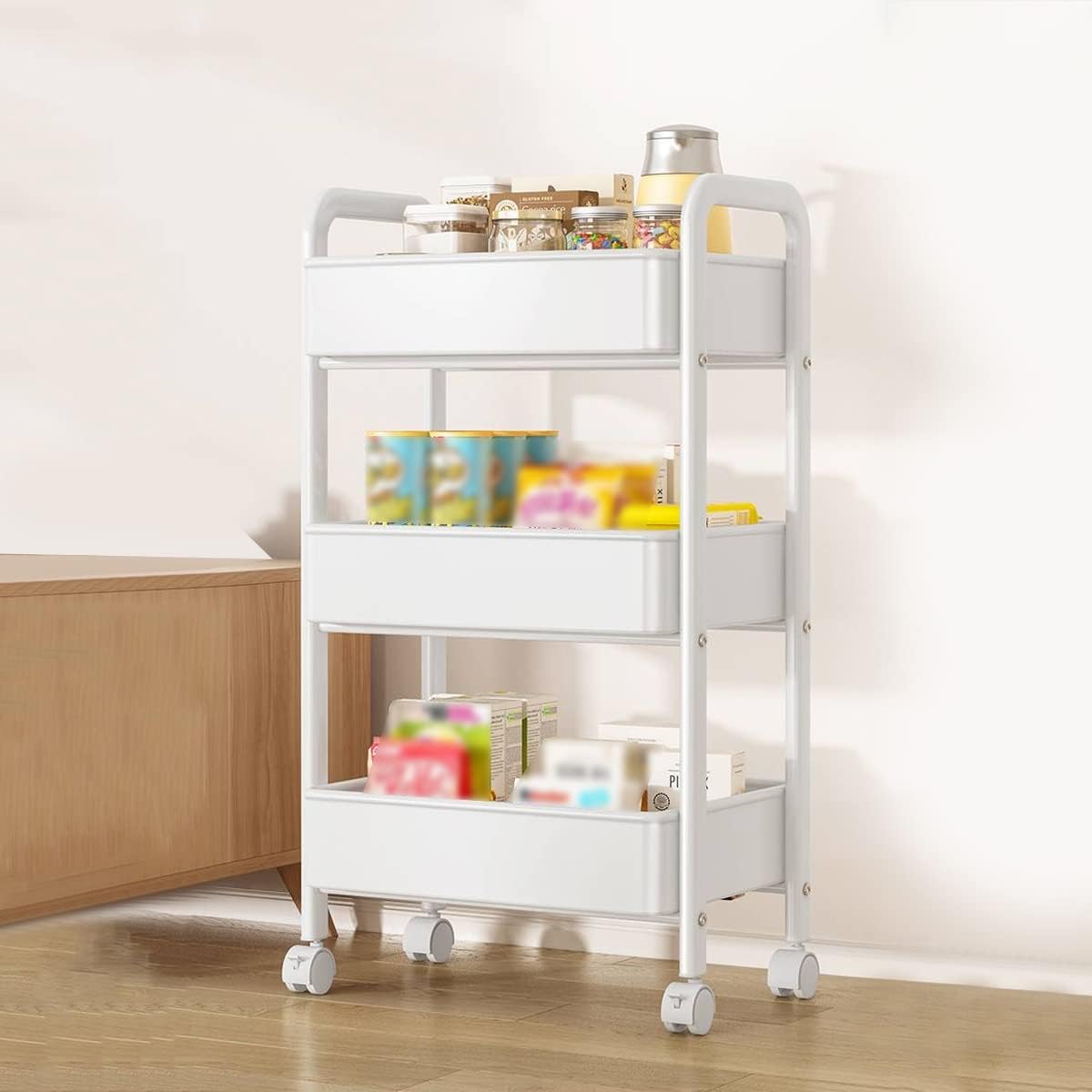 White metal trolley 44*29.5*76 cm