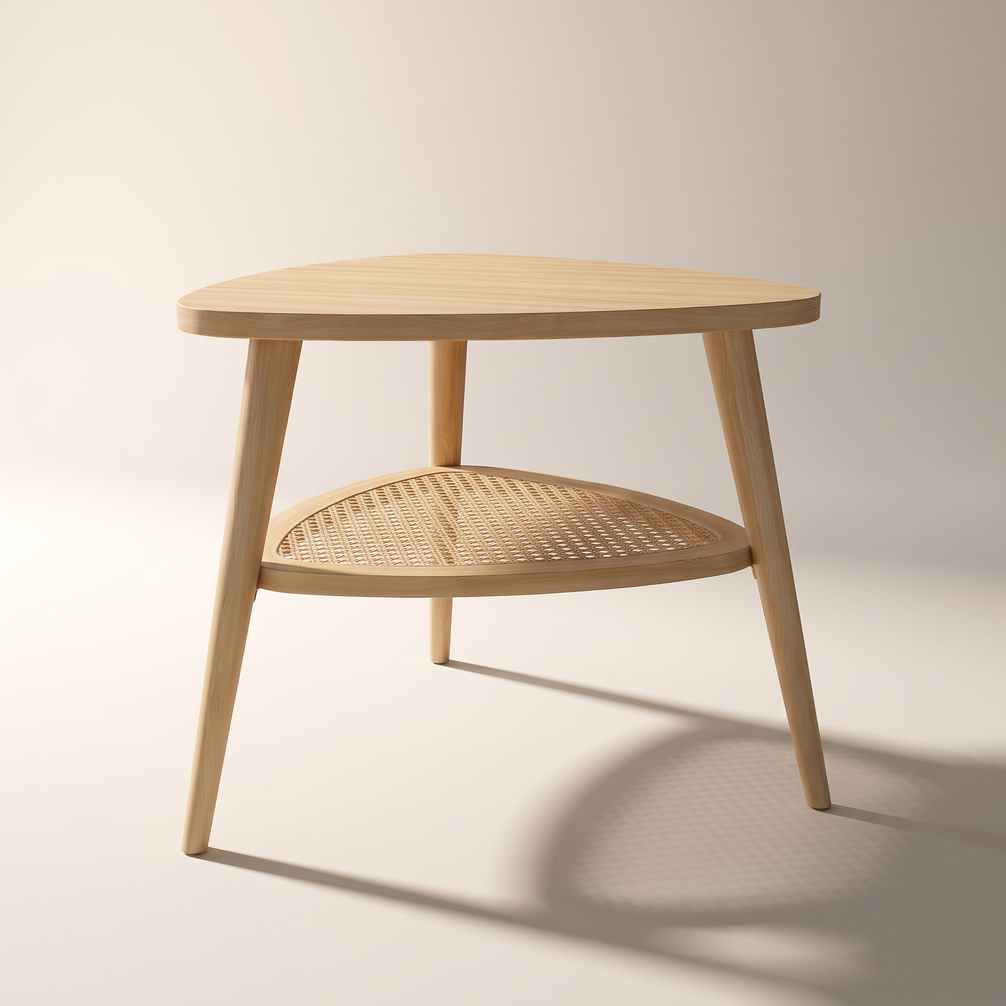 Triangular Rattan Design Side End Table