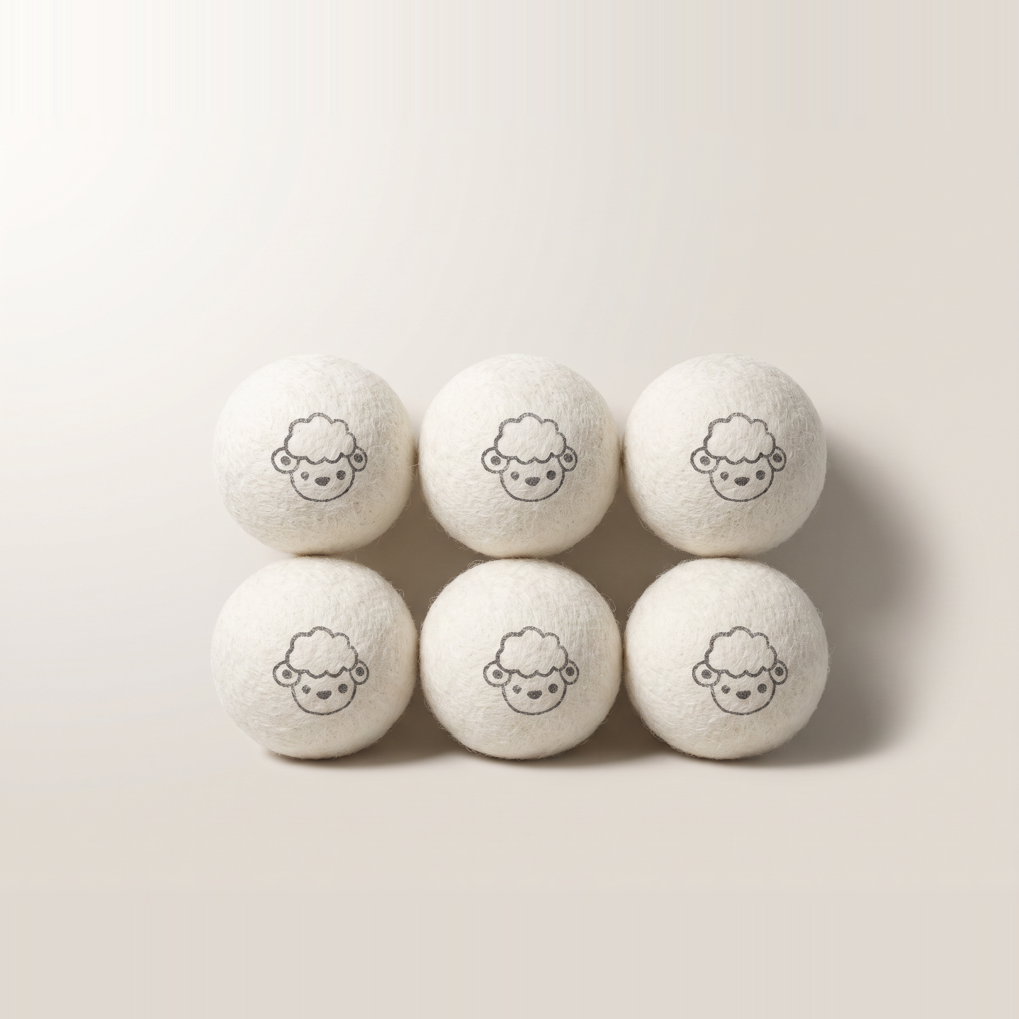 Boules de séchage en laine, paquet de 6 — Blanc