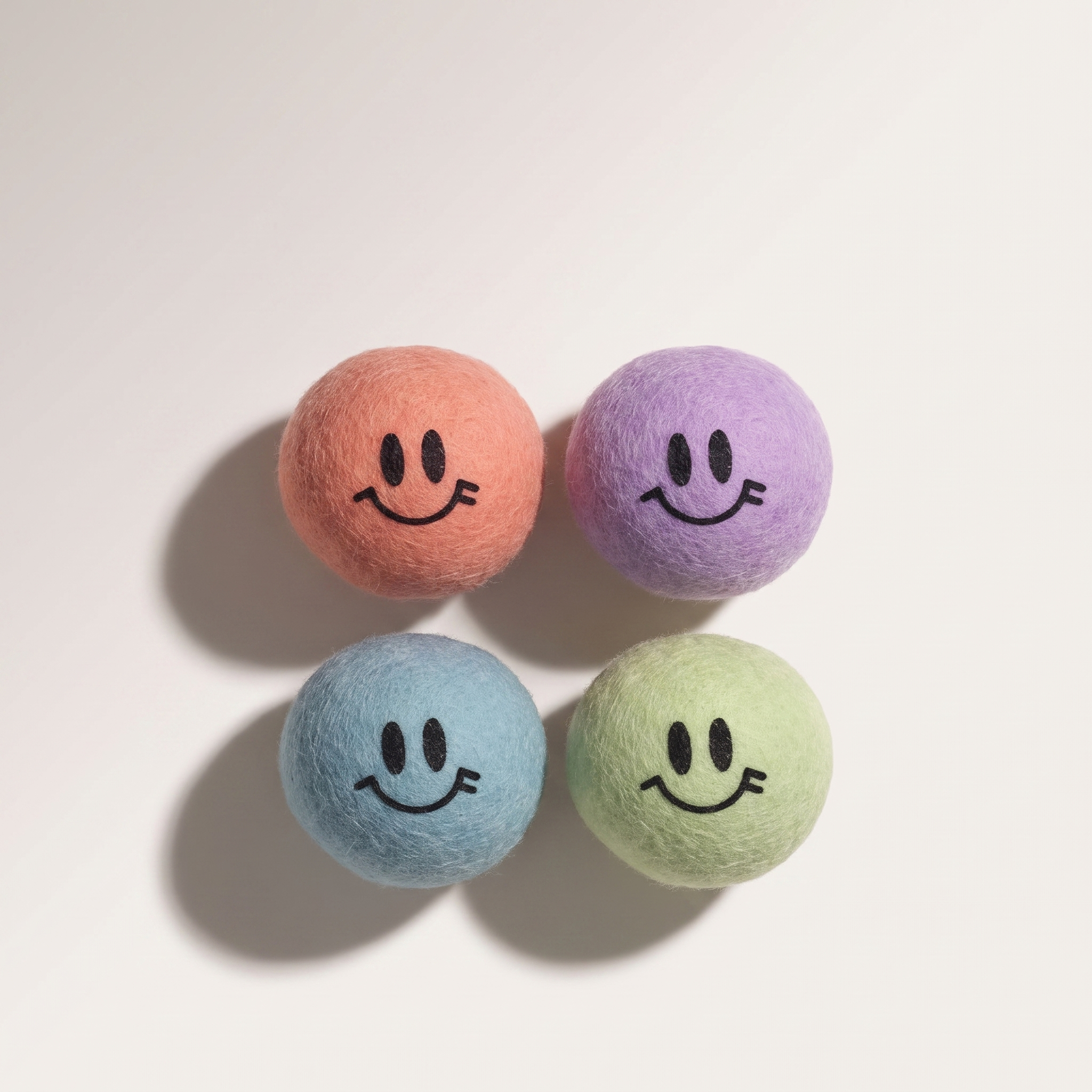 Boules de séchage en laine, paquet de 4 — Couleurs assorties