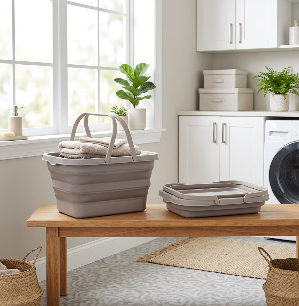 Panier à linge pliable avec poignées — 18 L
