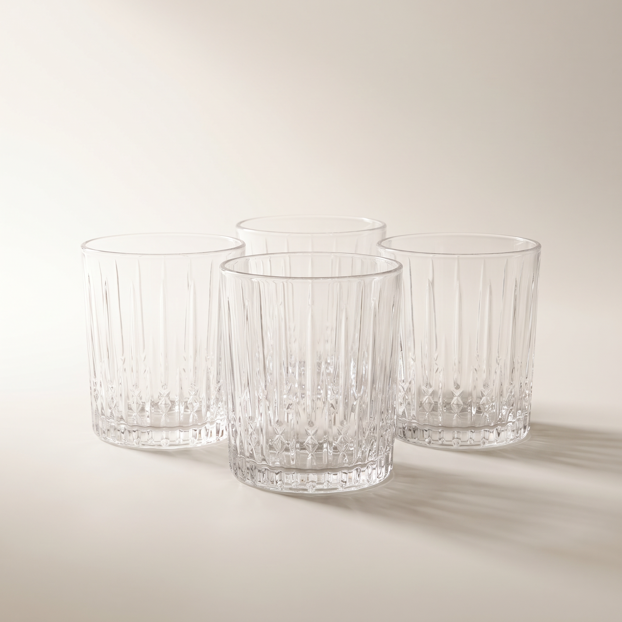 Verres bas à coupe latérale — Lot de 4