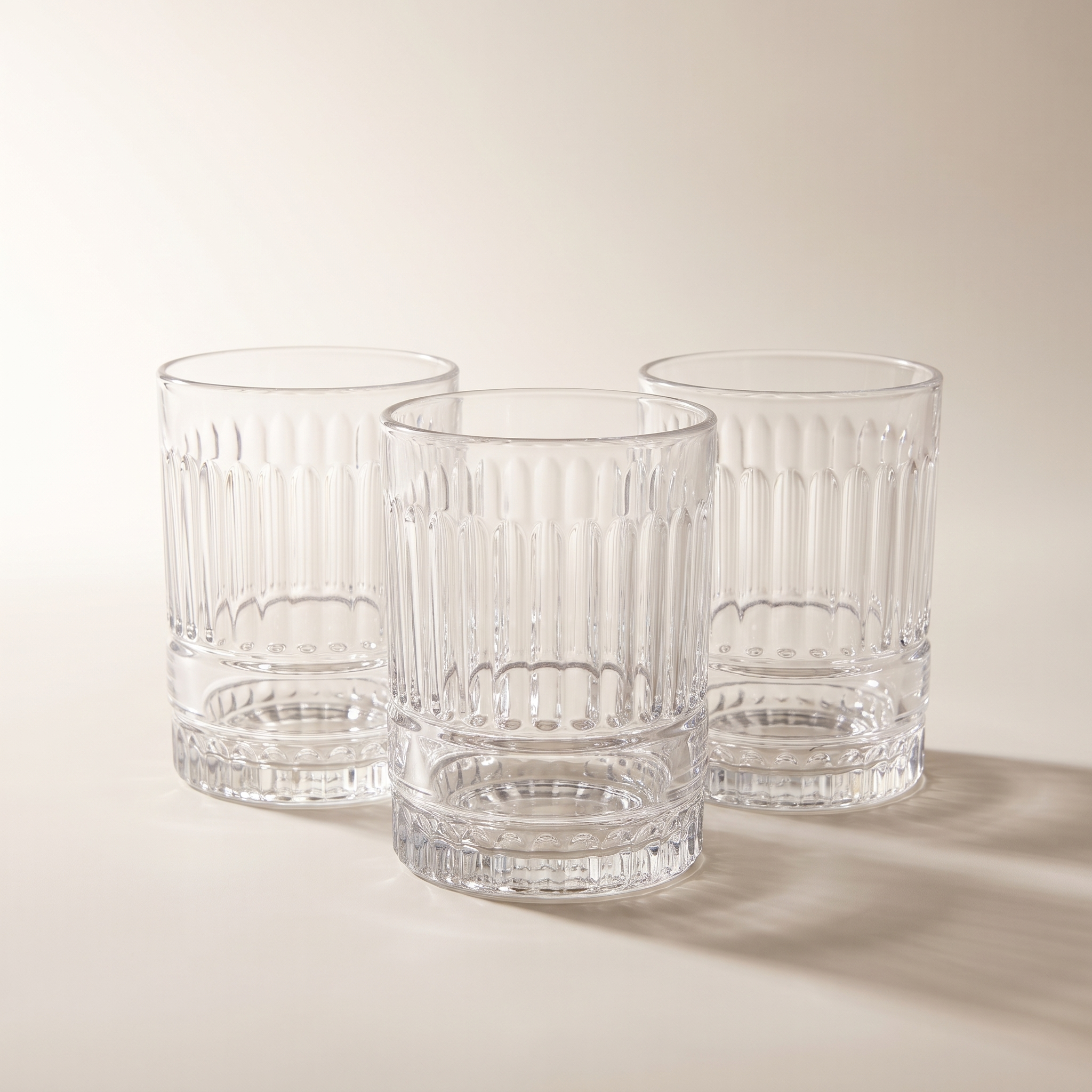 Verres bas à coupe bohème — lot de 4