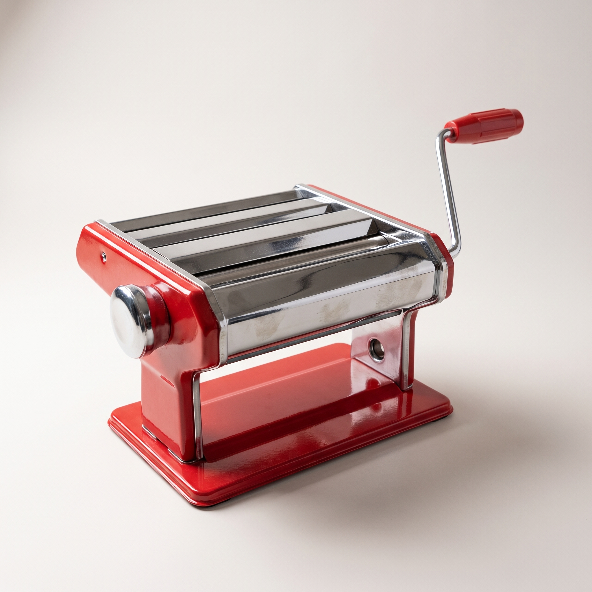 Machine à pâtes manuelle en acier inoxydable — Rouge