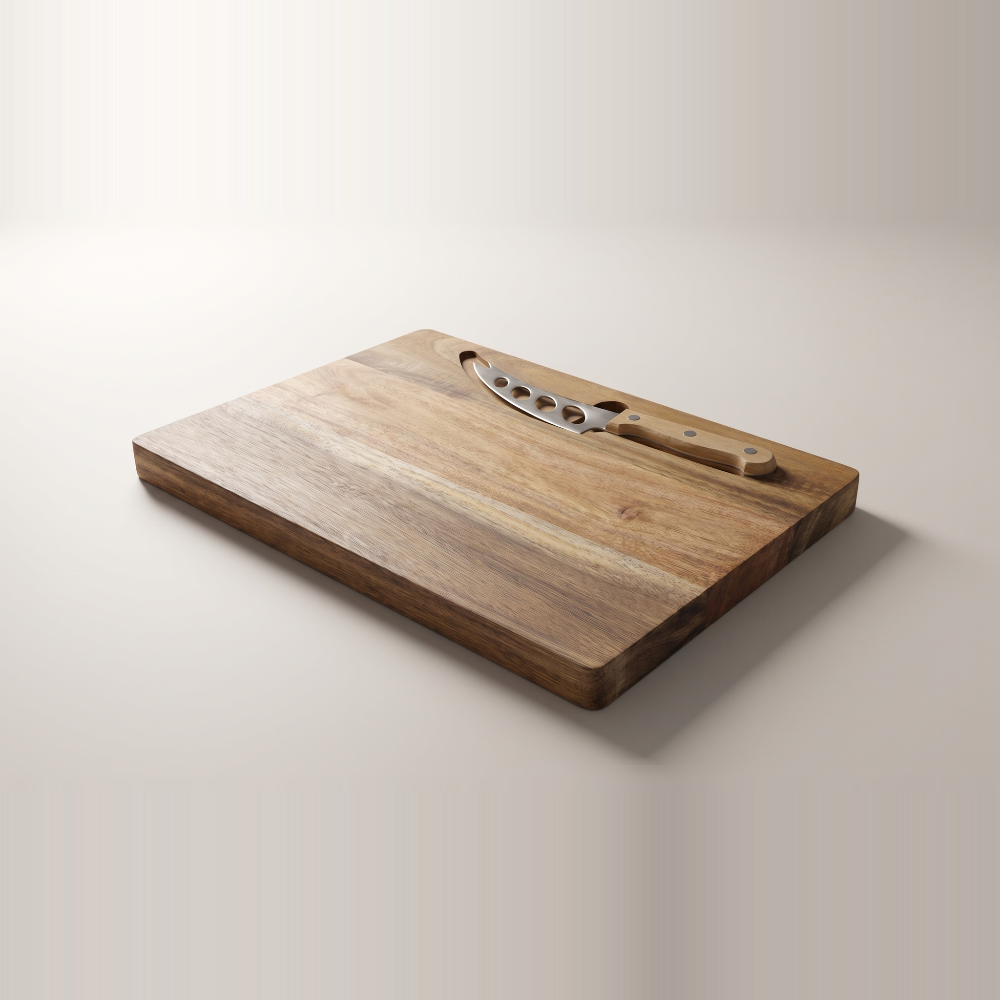 Planche à fromage en bois d'acacia avec rainure pour couteau