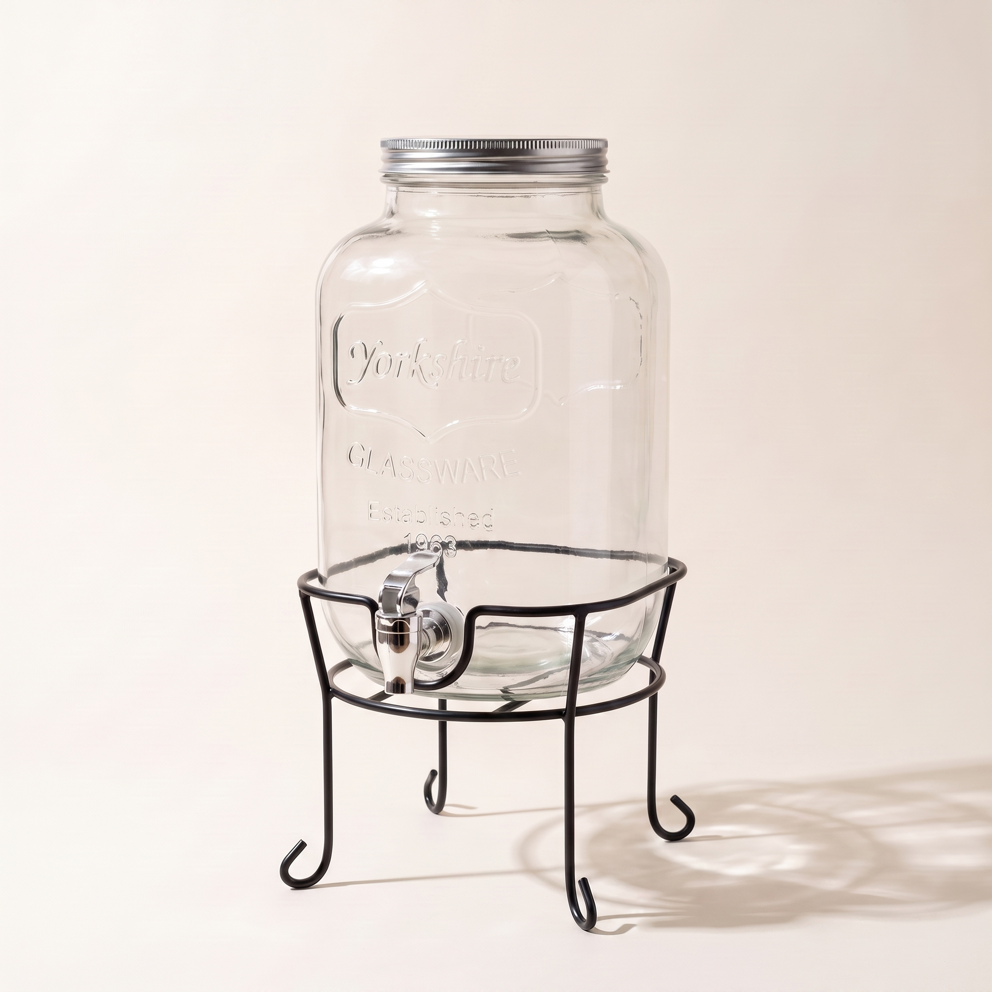 5L Glass Drink Dispenser with Metal Stand