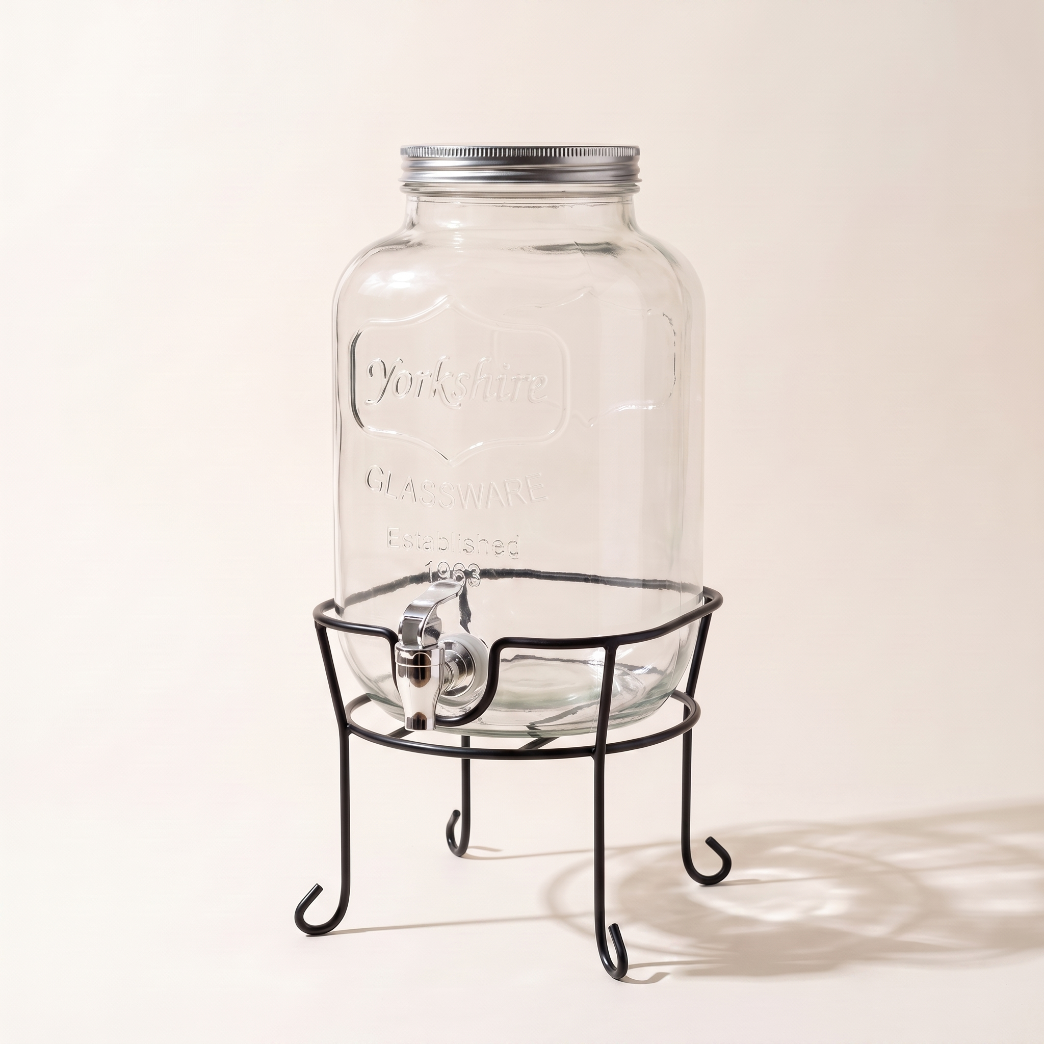 5L Glass Drink Dispenser with Metal Stand