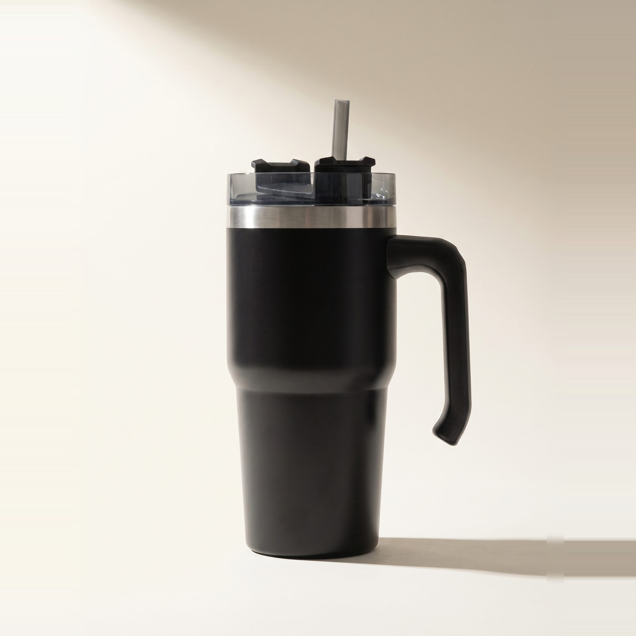 JS Gourmet Double-Wall Insulated Stainless Steel Travel Mug, 600 ml — Black