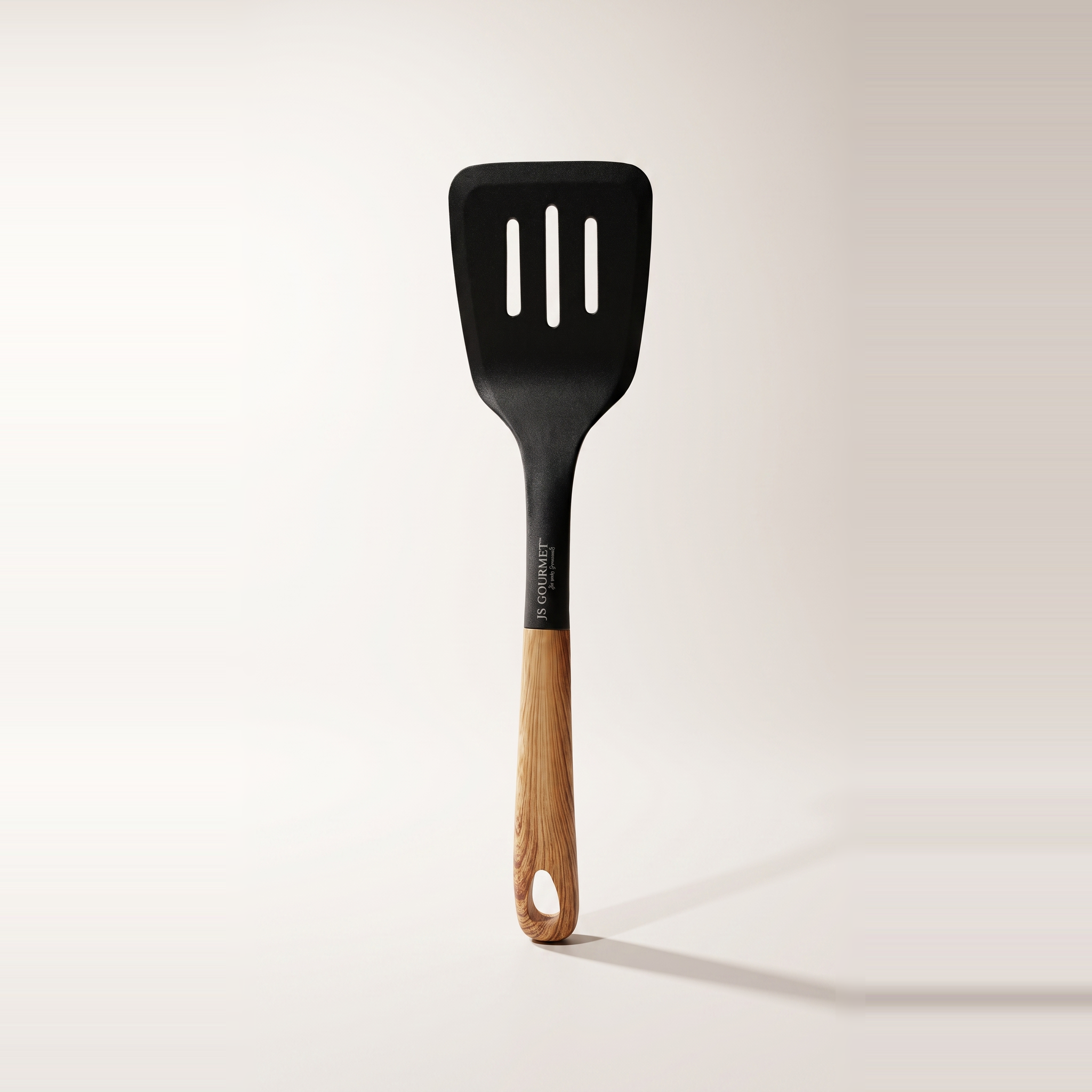 Spatule ajourée JS Gourmet ERGO-Grip — Manche ergonomique au fini grain de bois