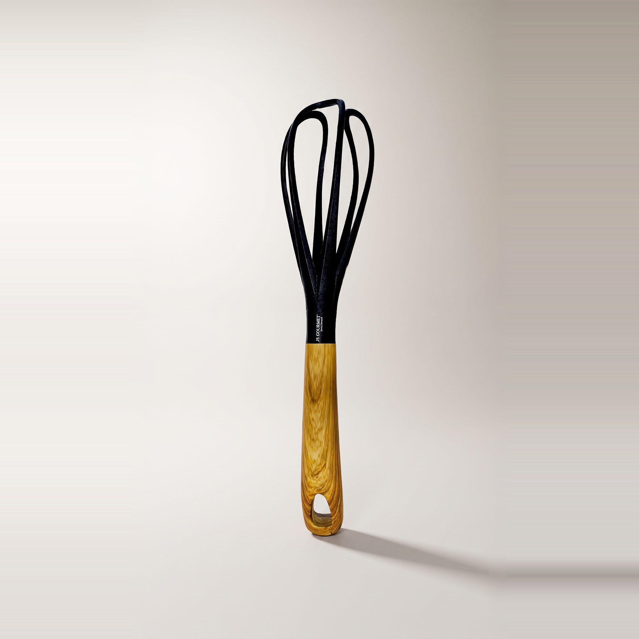 Fouet JS Gourmet ERGO-Grip — Poignée ergonomique incurvée imitation bois