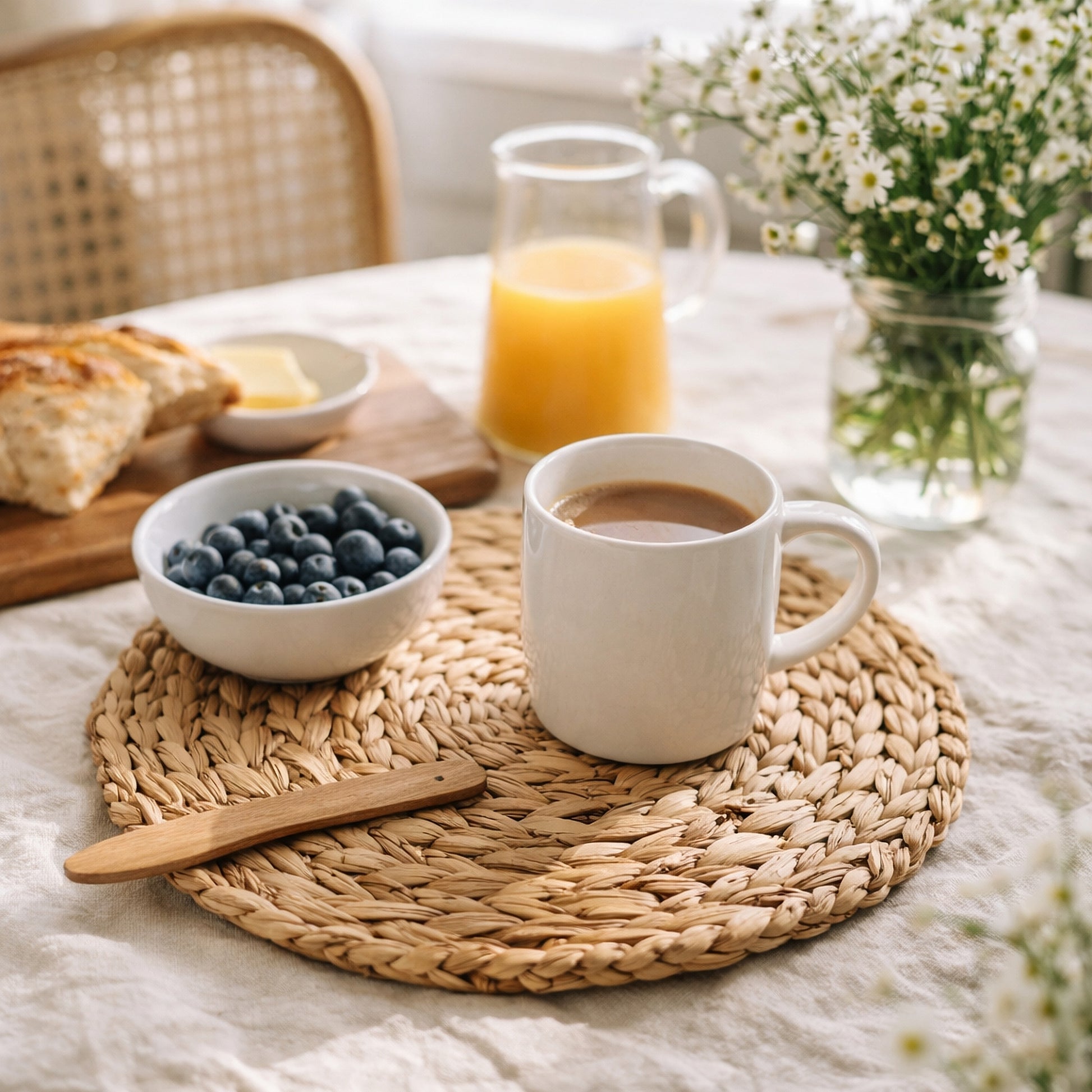 JS Gourmet Round Water Hyacinth Placemat