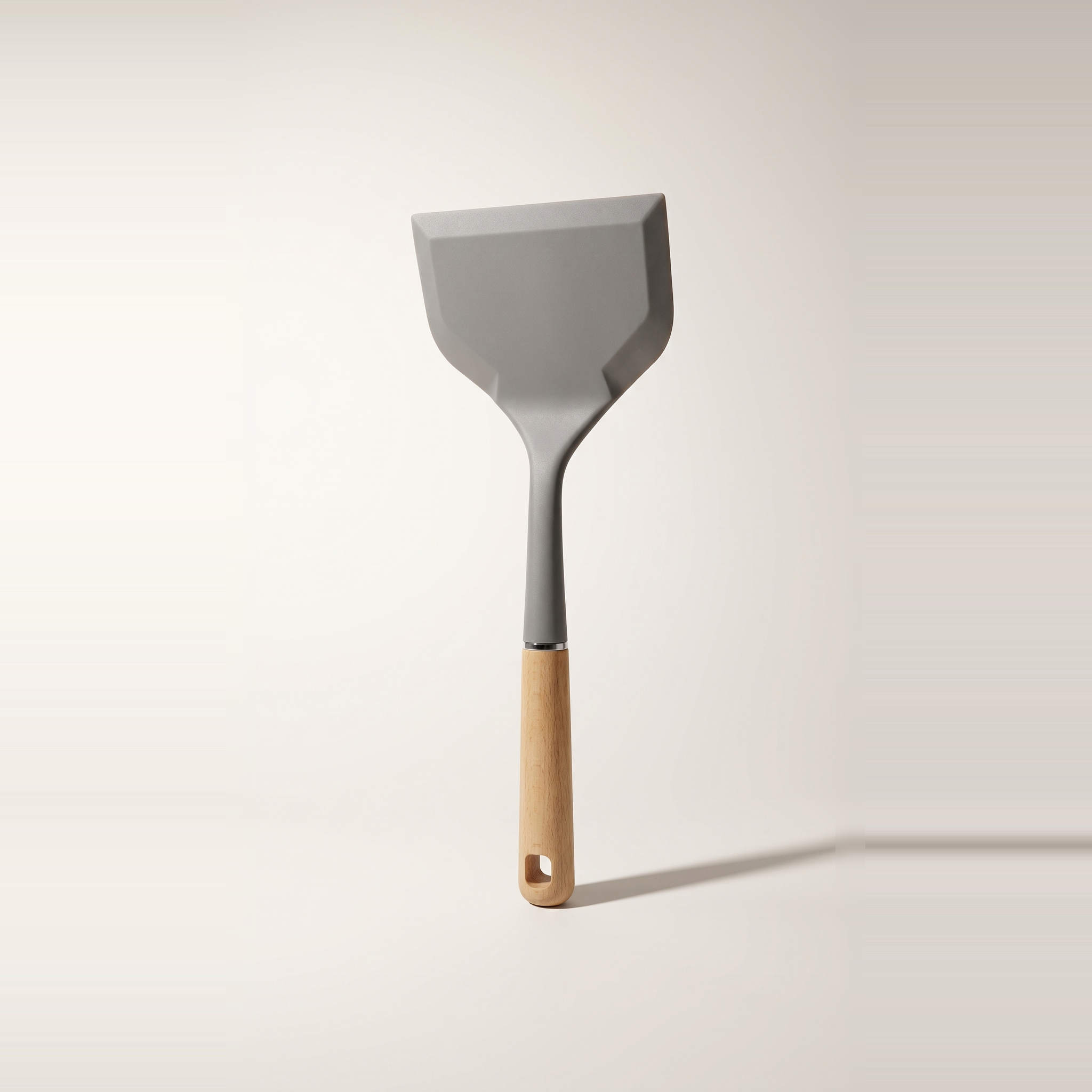 Grande spatule solide en silicone avec manche en bois de hêtre