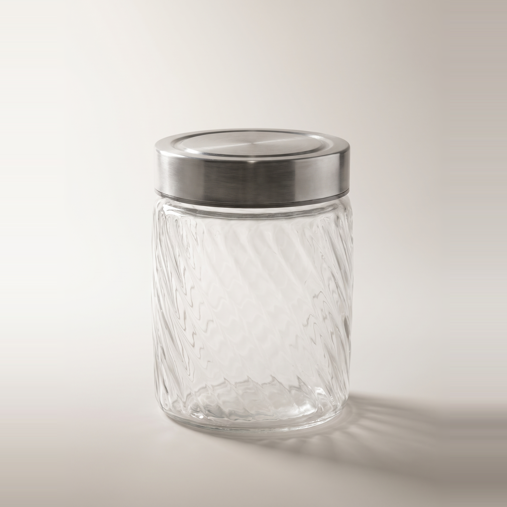 Bocaux en verre gaufré avec couvercle à visser en acier inoxydable, 1,3 L