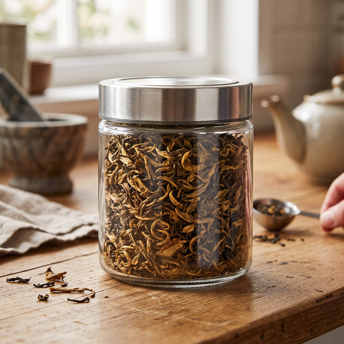 0.9 L Glass Canister with Stainless Steel Twist-Lock Lid