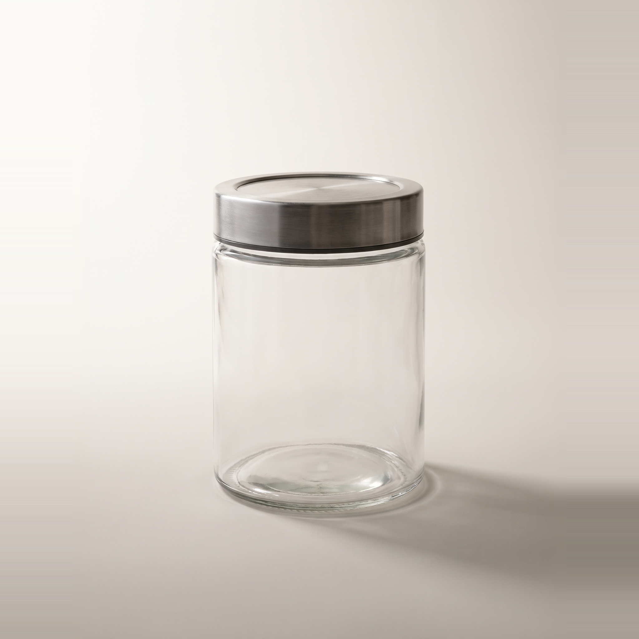 Récipient en verre avec couvercle à verrouillage rotatif en acier inoxydable, 1,3 L