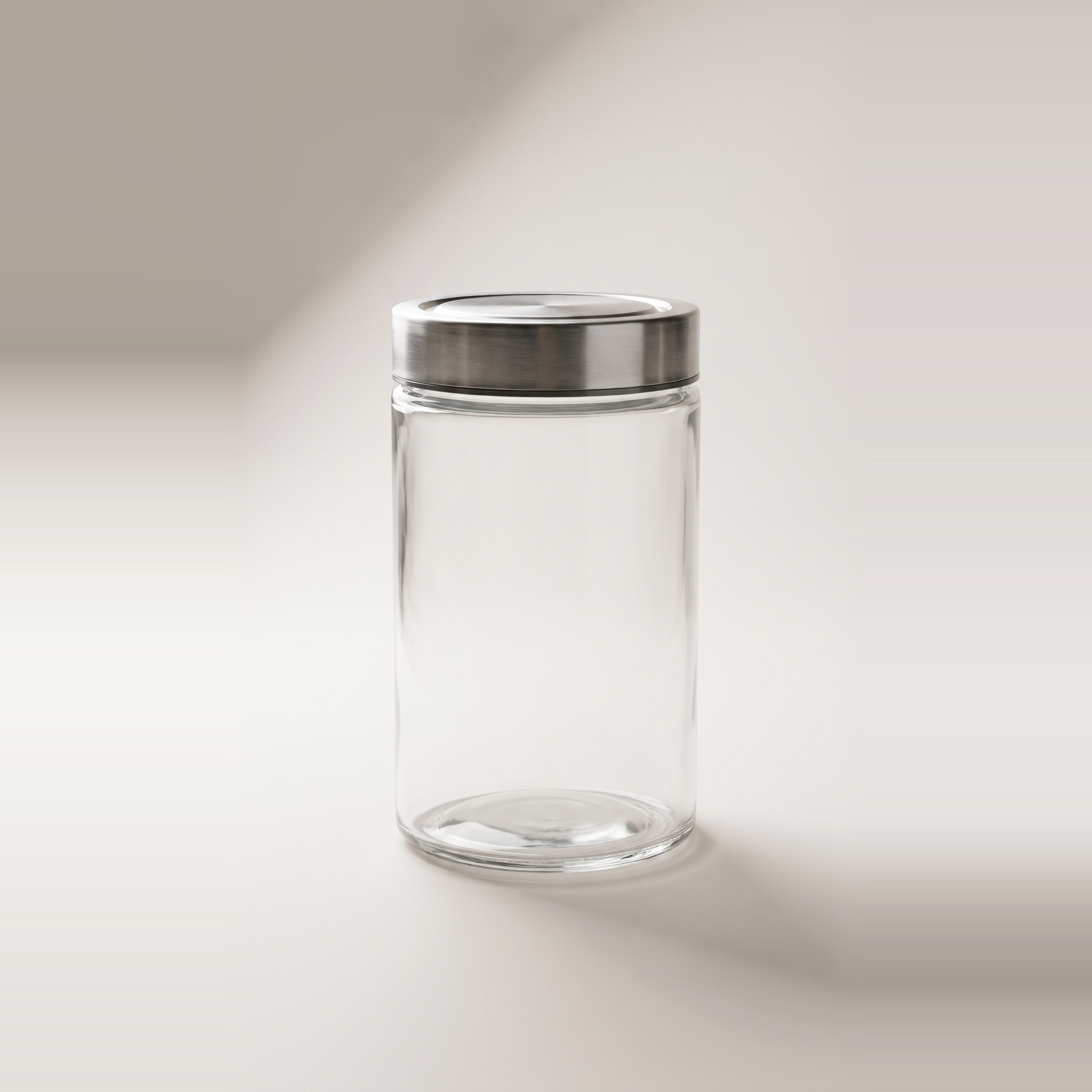 Bocal en verre avec couvercle à visser en acier inoxydable, 1,7 L
